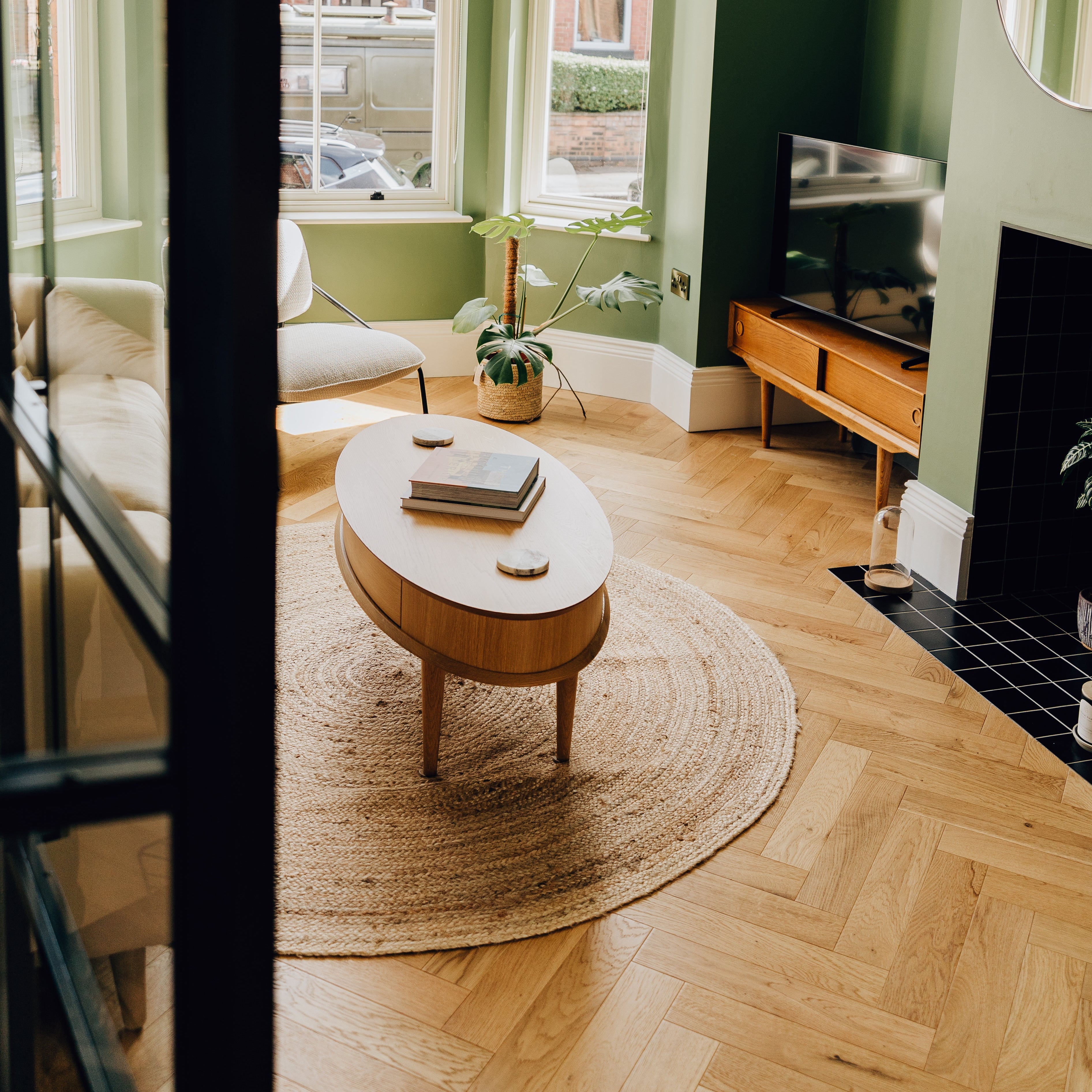 Honey Oak Brushed & Matt Lacquered 15/4 x 90mm Herringbone Engineered