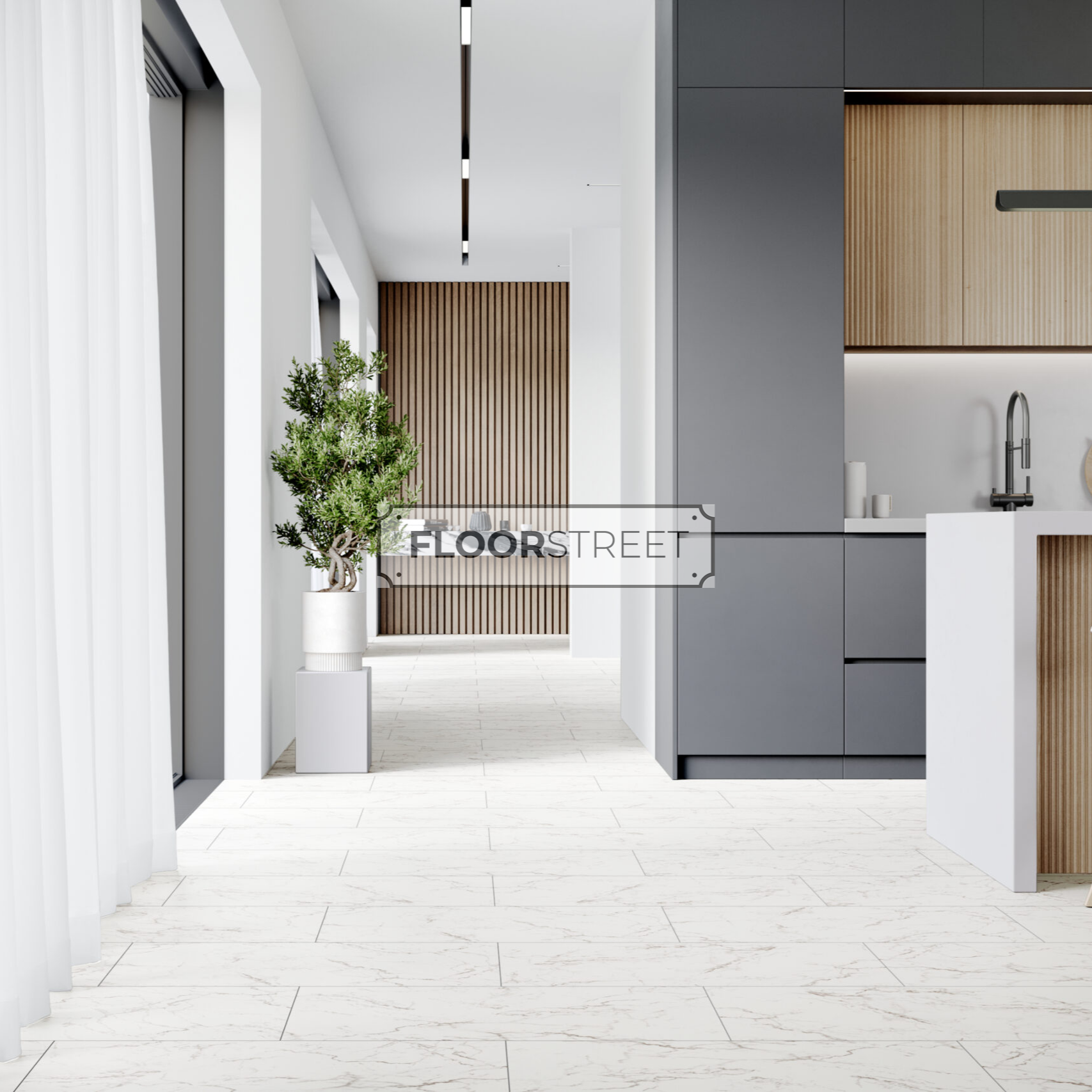 Carrera Marble High Gloss 6mm Tile Effect Waterproof Click Vinyl