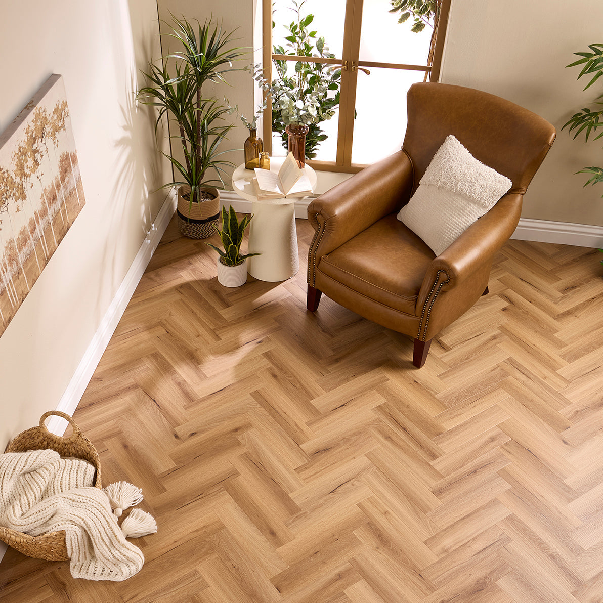 Milano Oak Herringbone Glue Down LVT