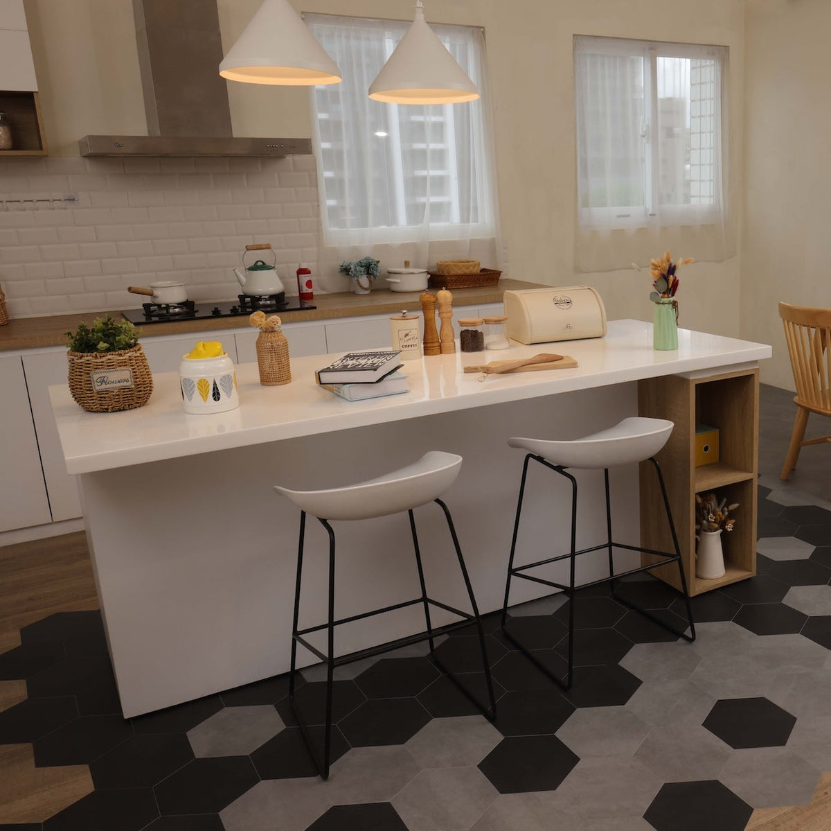 Concrete Graphite Grey Glue Down LVT