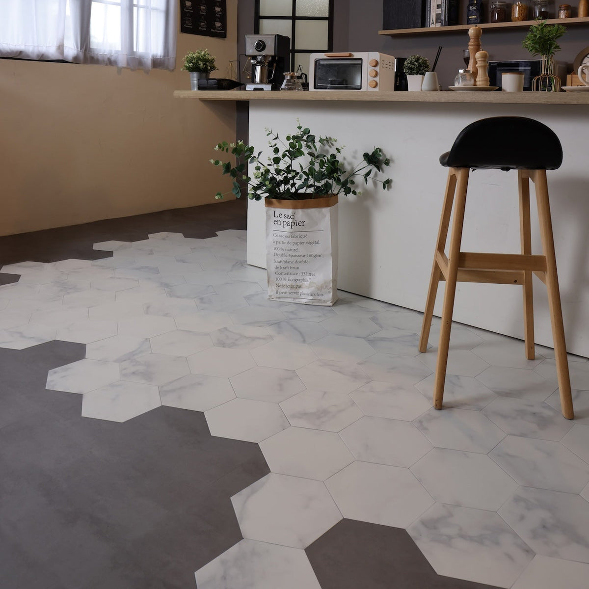Marble Calacatta Bianco Glue Down LVT