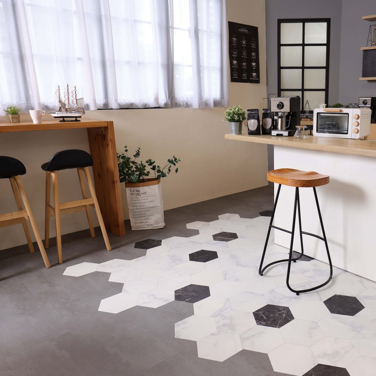 Marble Calacatta Bianco Glue Down LVT