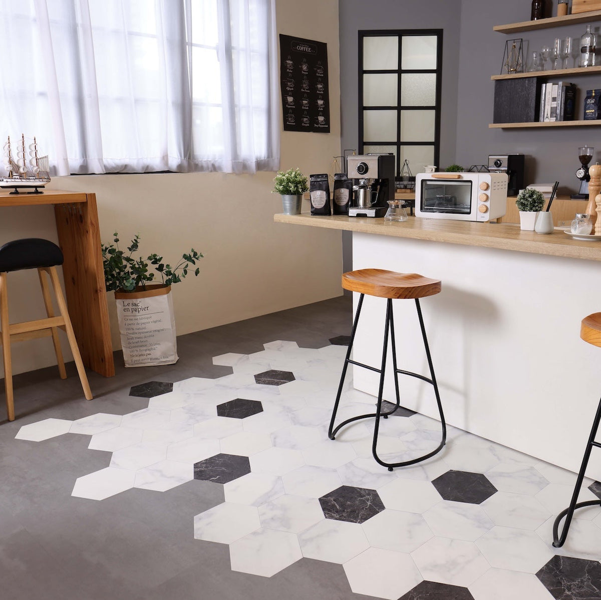 Marble Più Grigio Glue Down LVT