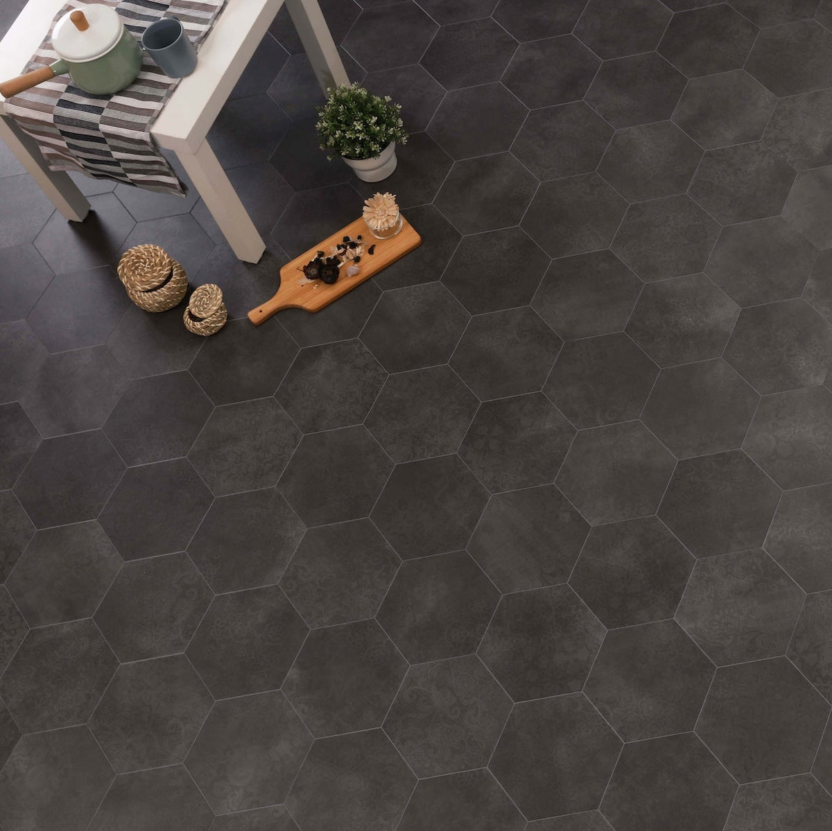 Botanic Graphite Grey Glue Down LVT