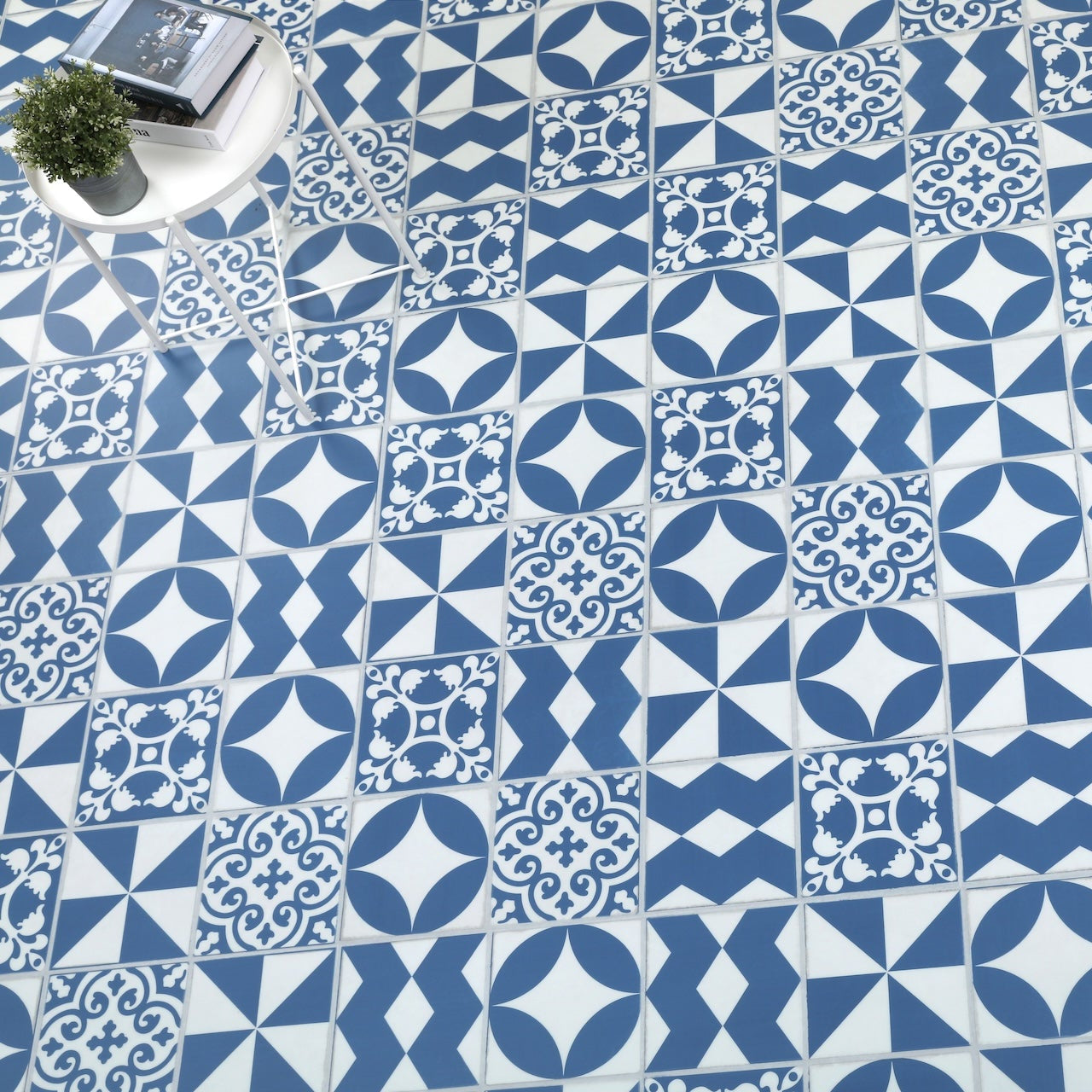 Azure Blue Glue Down LVT