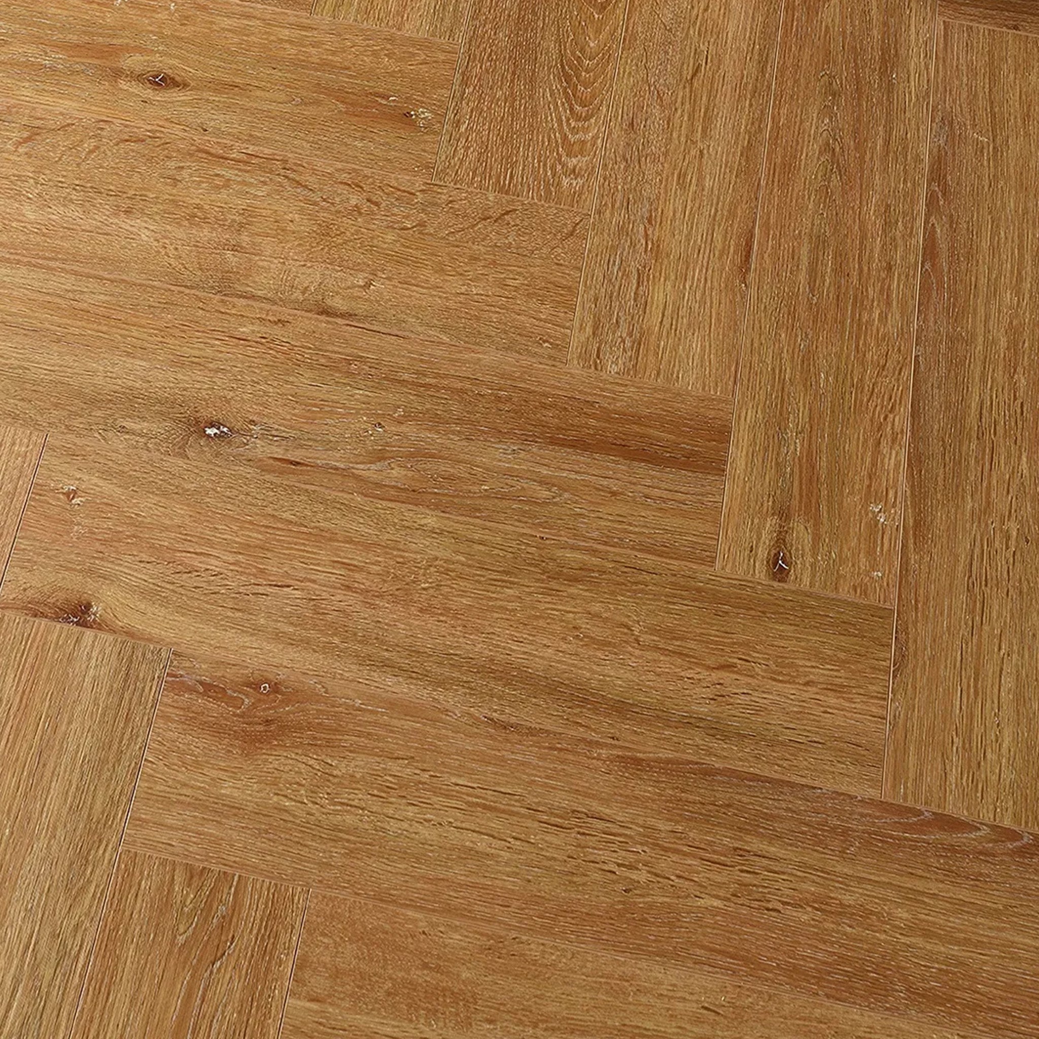 Hydro Loc Brushed Brown 6mm Herringbone Waterproof Click Vinyl