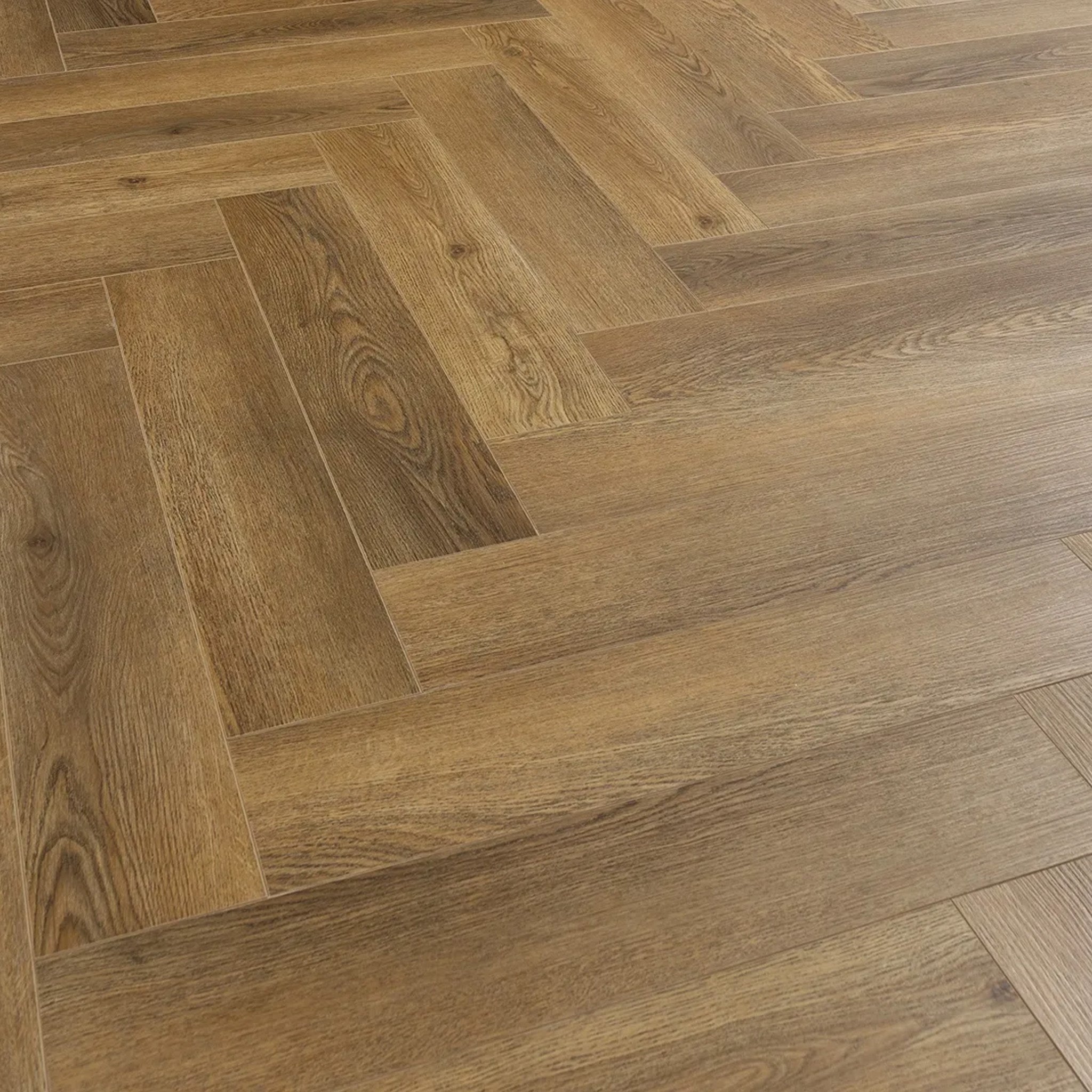 Hydro Loc Dark Brown 6mm Herringbone Waterproof Click Vinyl
