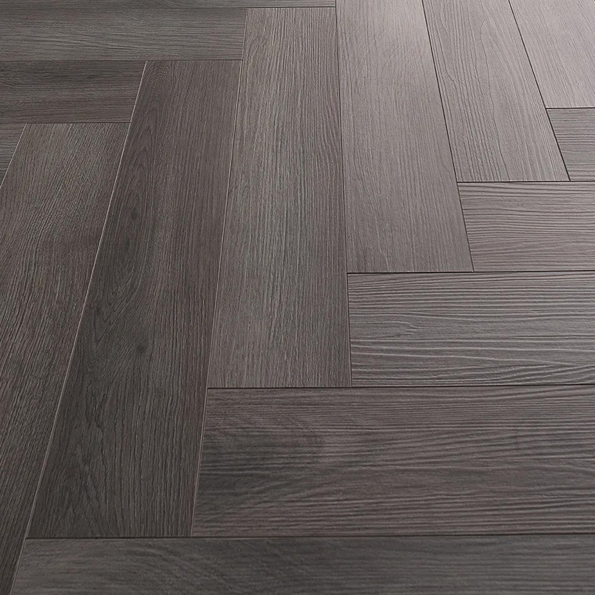 Hydro Loc Grey 6mm Herringbone Waterproof Click Vinyl