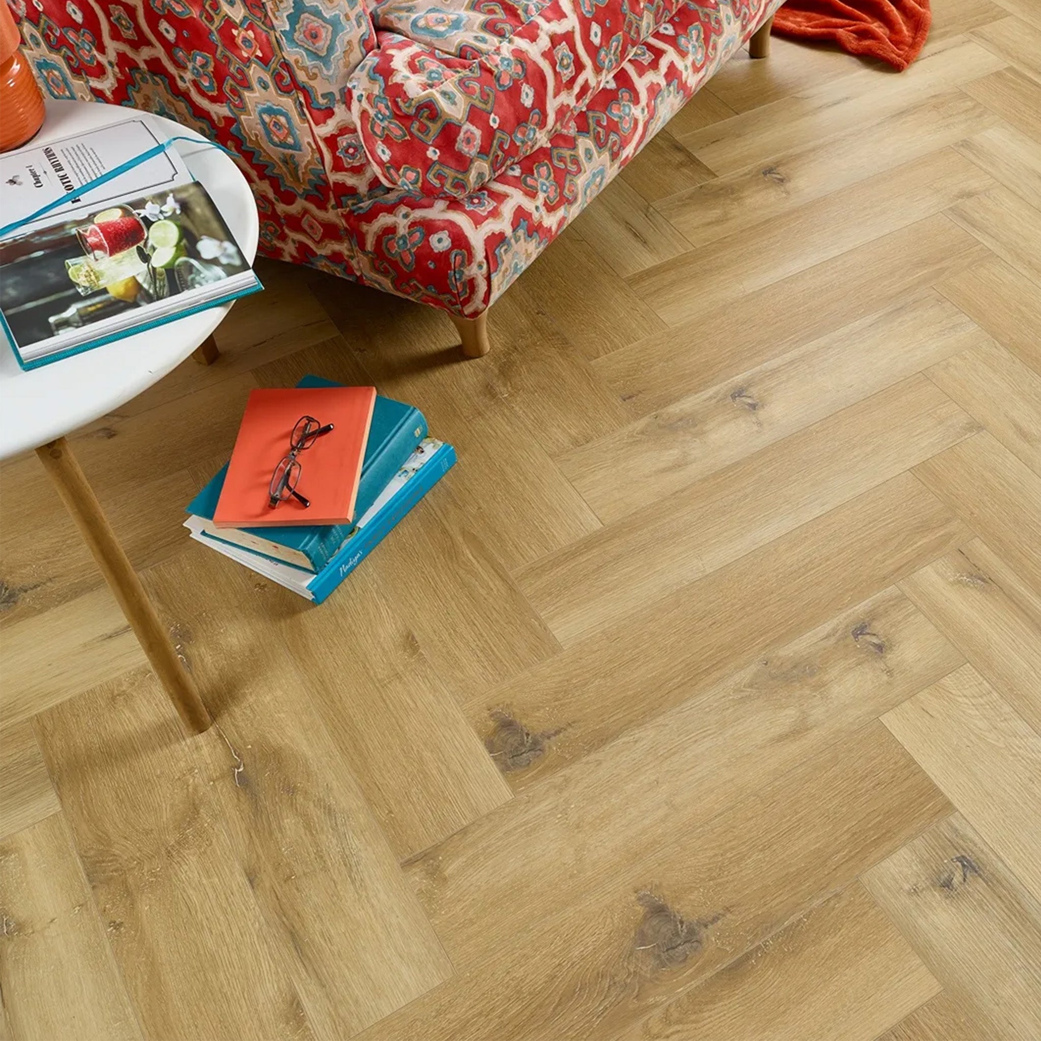 Hydro Loc Light Oak 6mm Herringbone Waterproof Click Vinyl