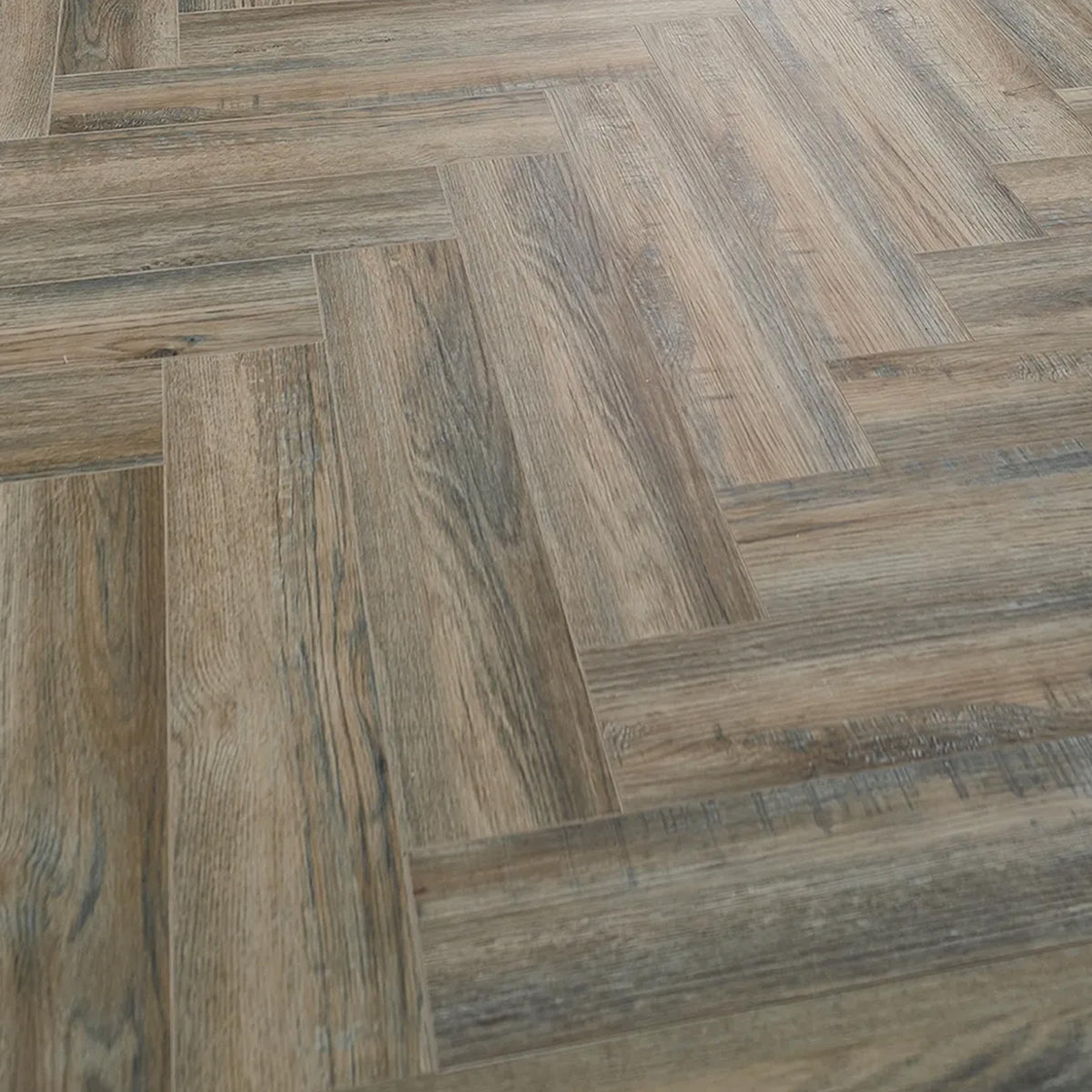 Smoked Grey Brown Herringbone Click Vinyl SPC