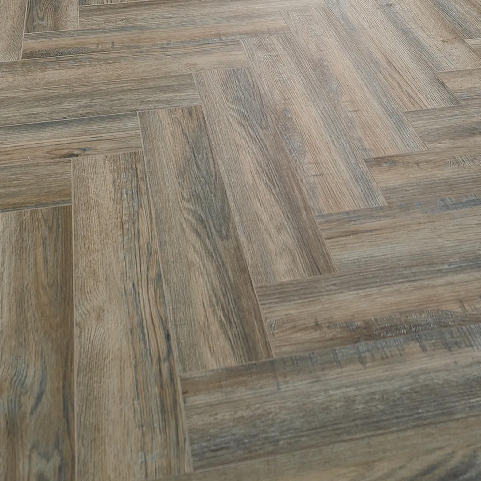Hydro Loc Smoked Grey/ Brown 6mm Herringbone Waterproof Click Vinyl