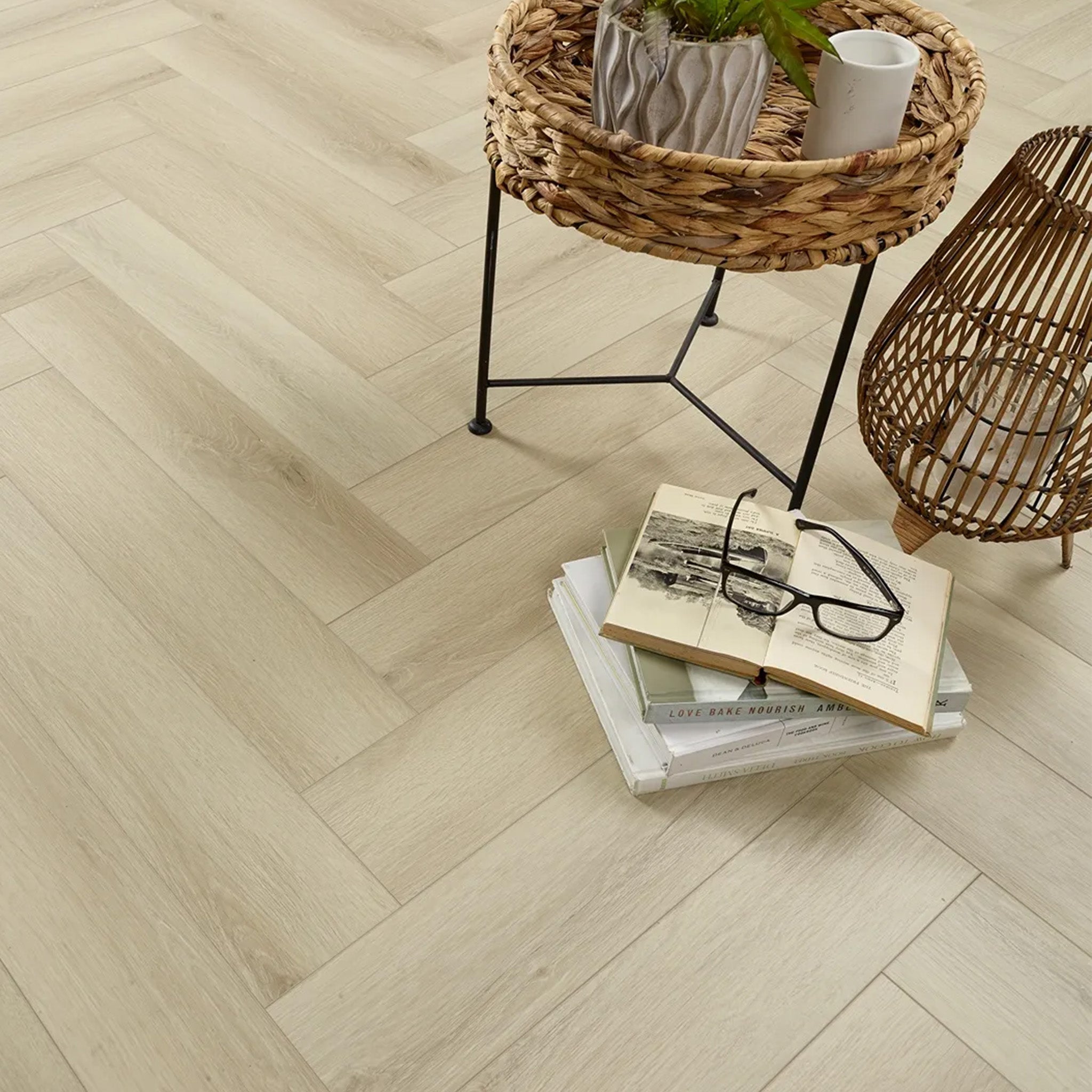 Hydro Loc Smoked Malmo 6mm Herringbone Waterproof Click Vinyl