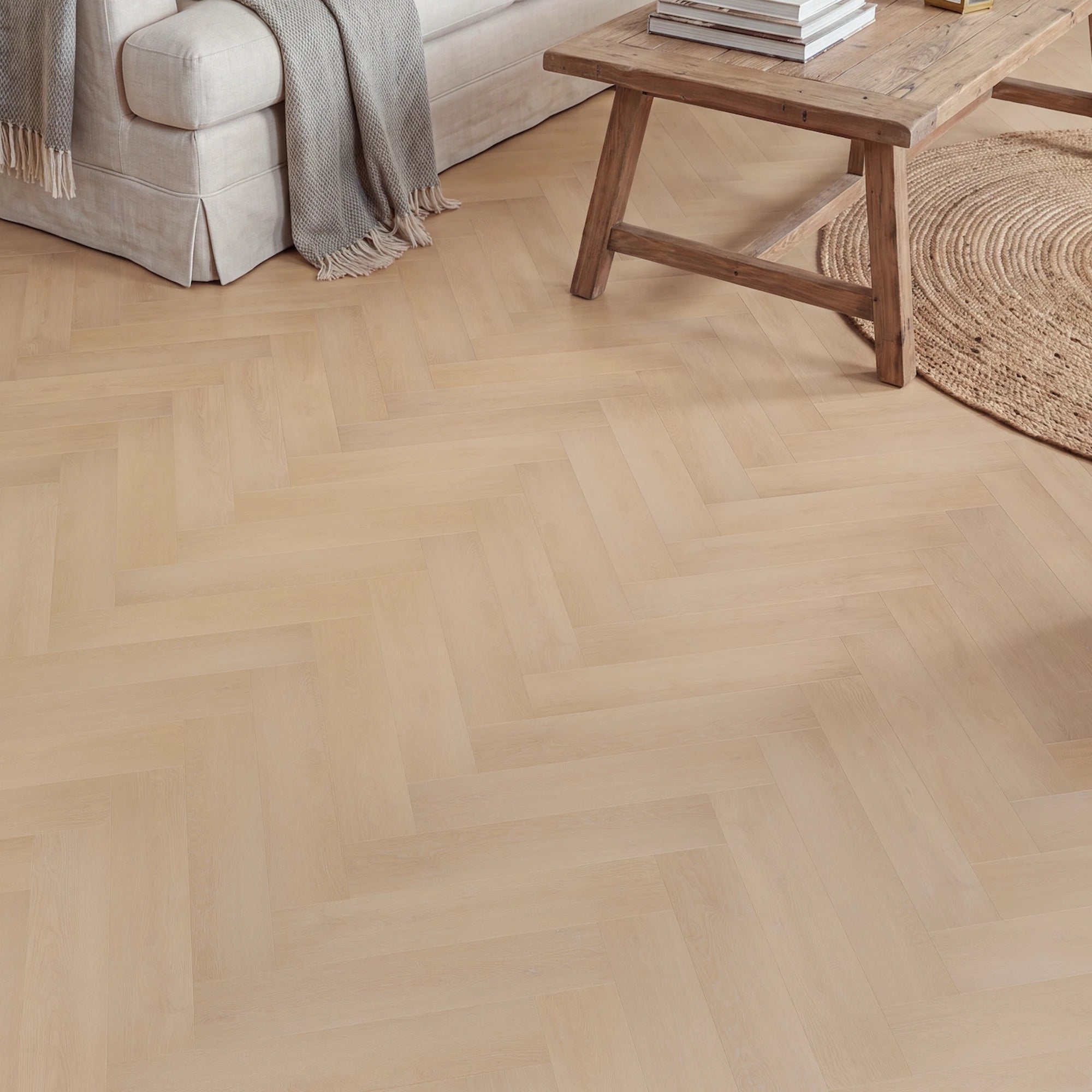 Soft Glow Herringbone Glue Down LVT