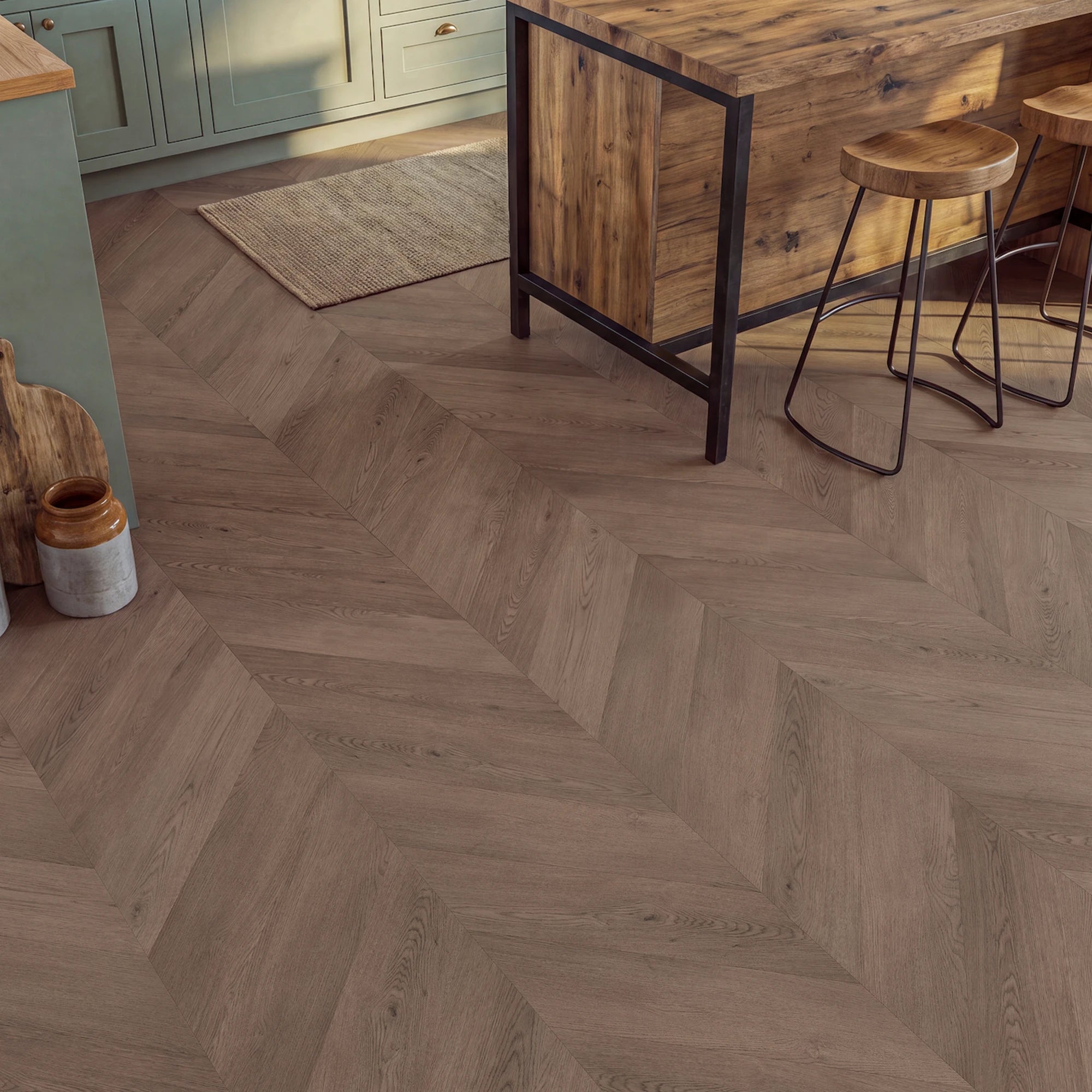 Toasty Toes Chevron Glue Down LVT