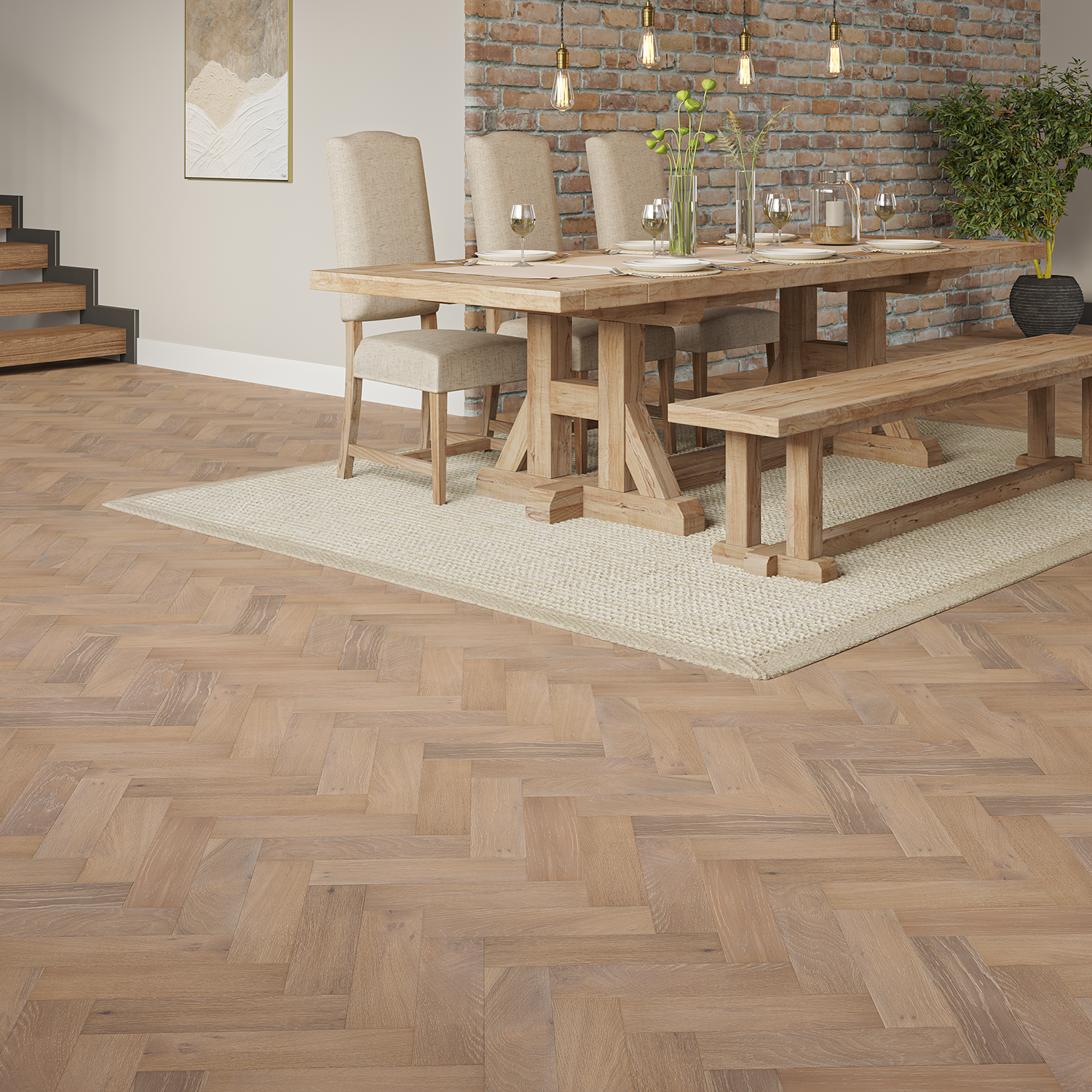 Dahlia Oak Herringbone Engineered