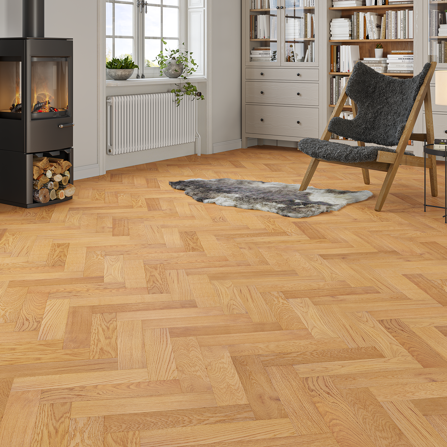 Ivory Oak Herringbone Engineered