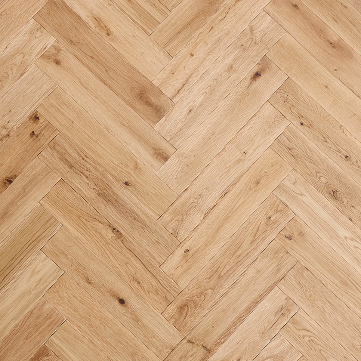 Solid Oak Laquered Herringbone Solid Wood