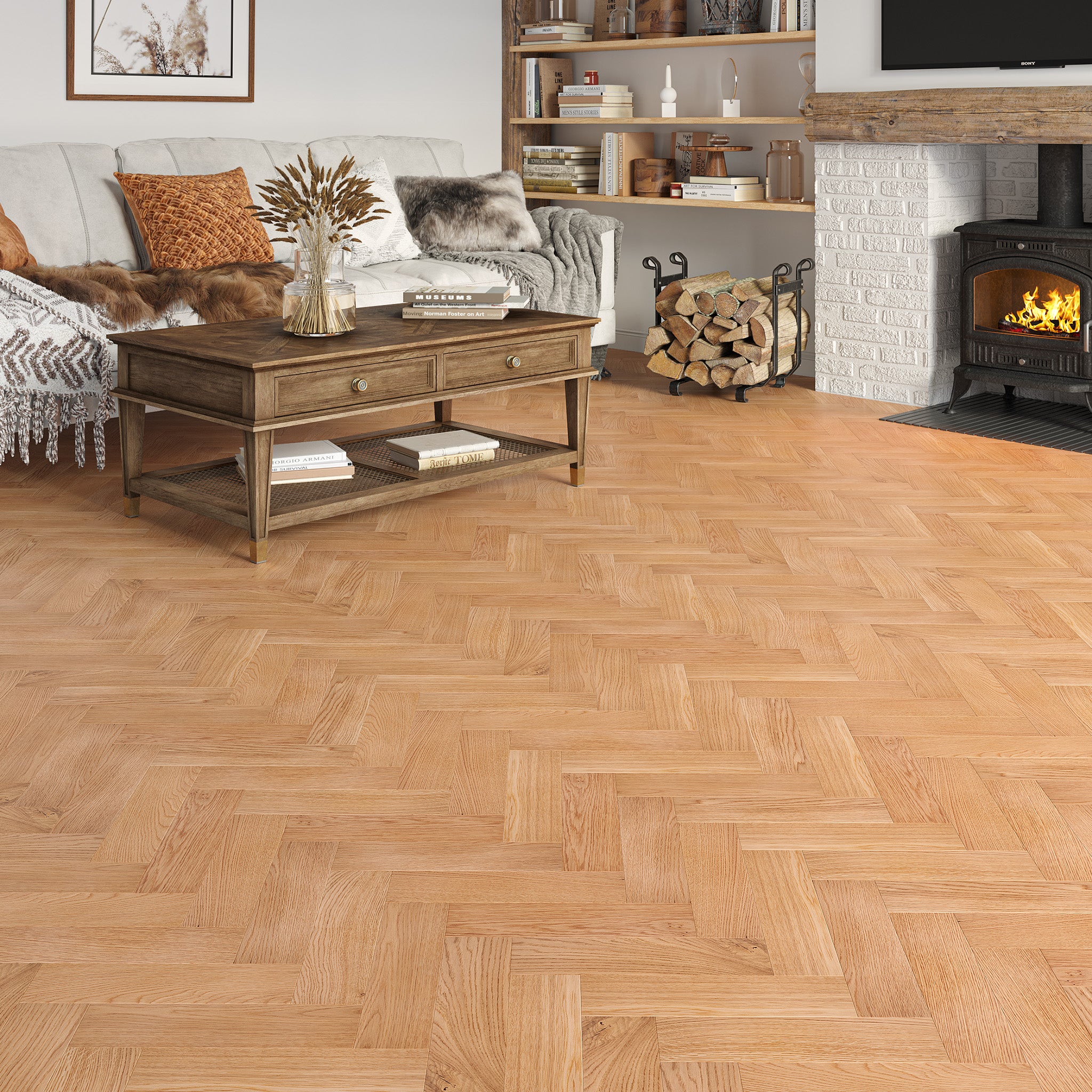 Peony Oak Herringbone Engineered