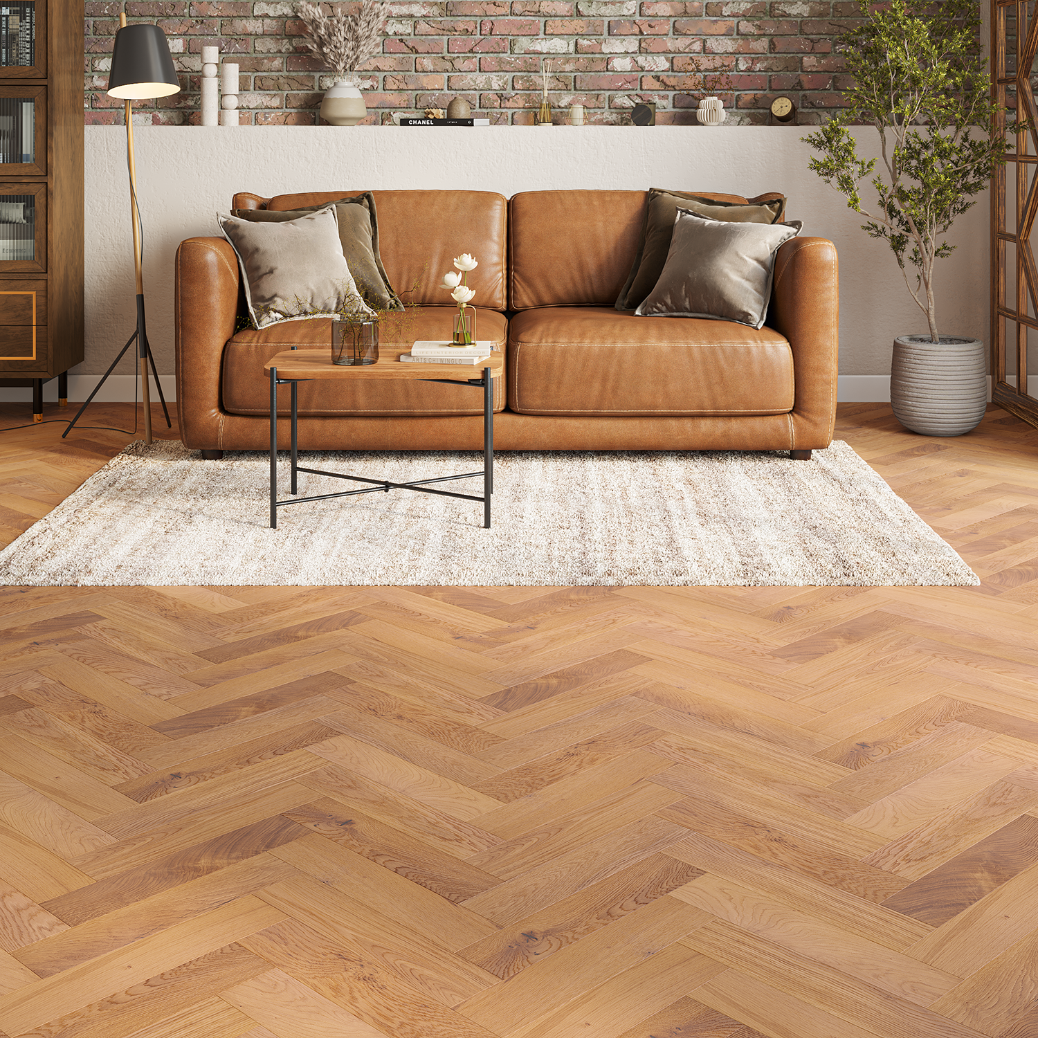 Sienna Oak Herringbone Engineered