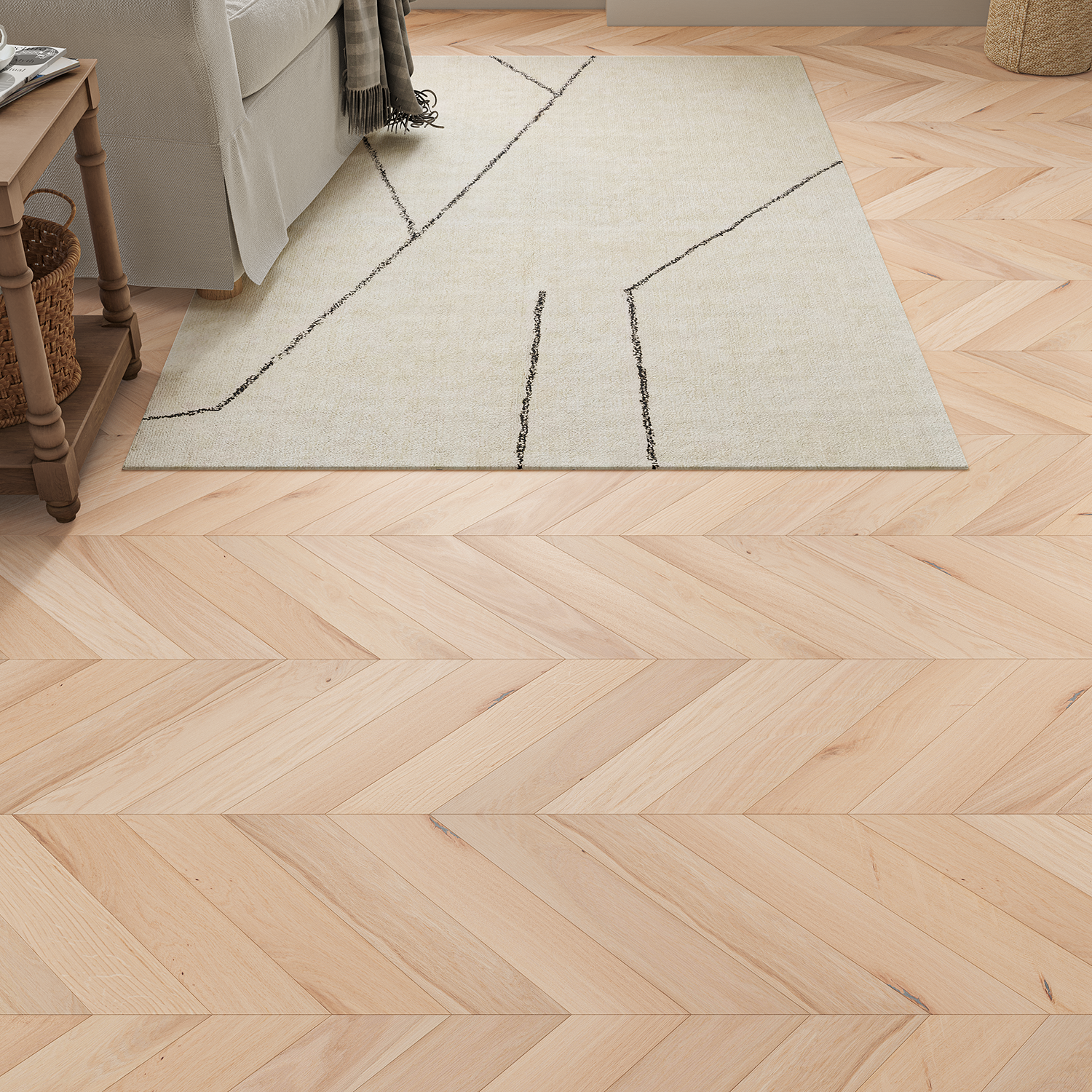 Feather Oak Chevron Engineered