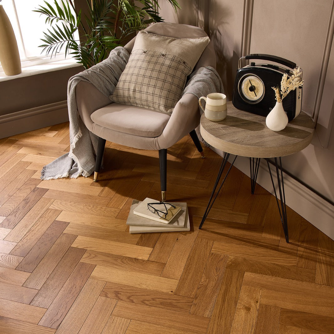Smokey Oak Herringbone Engineered