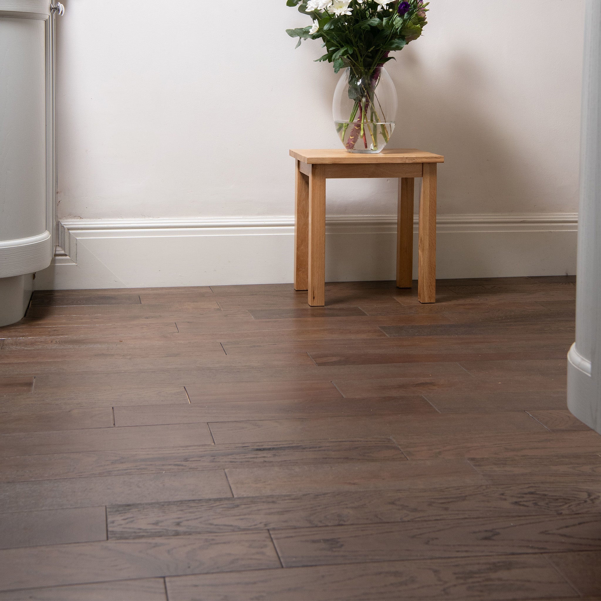 Black Washed Brushed & Lacquered 14/3 x 125mm Straight Engineered - Floor Street