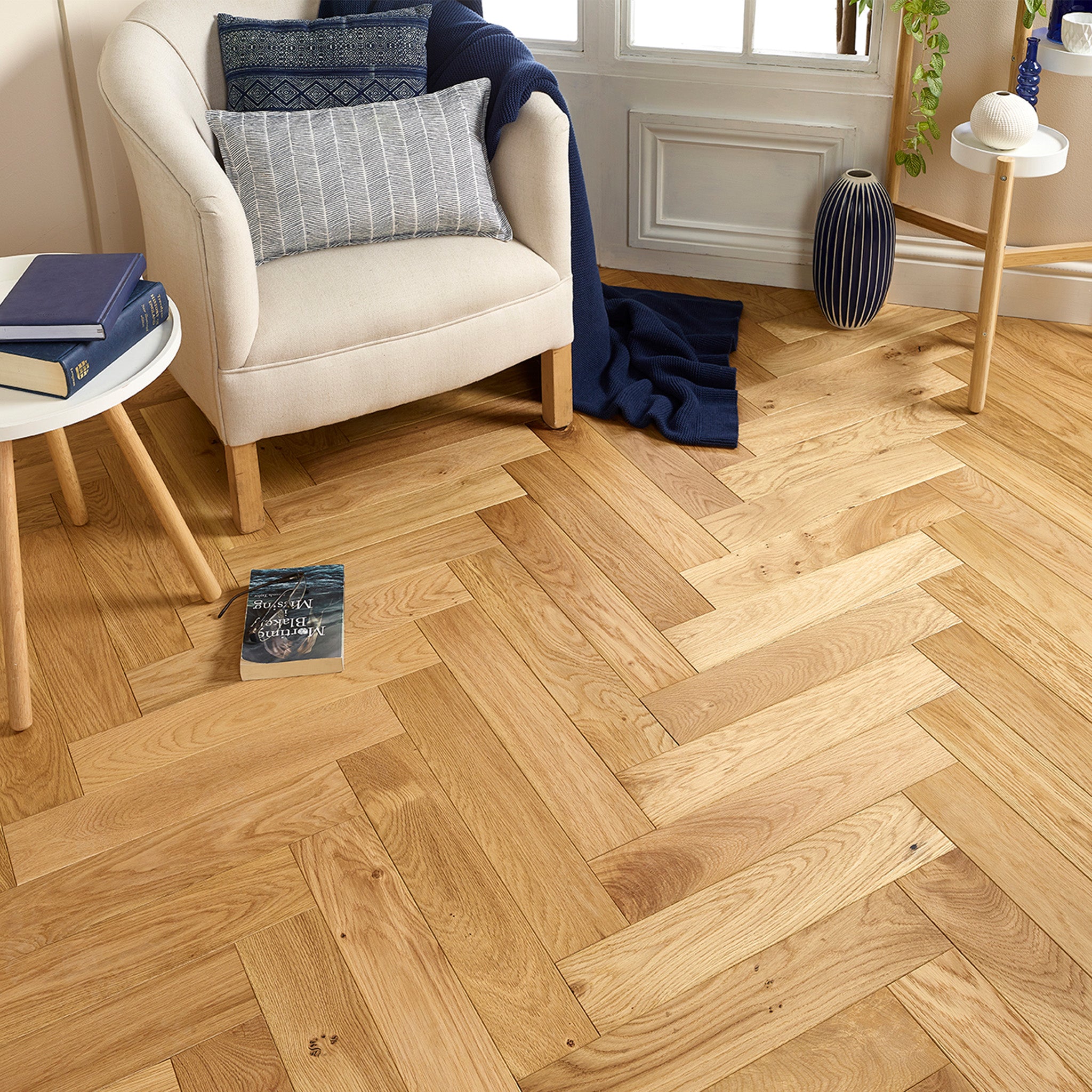 Brushed & Oiled Hardwax 18/5 x 100mm Herringbone Engineered