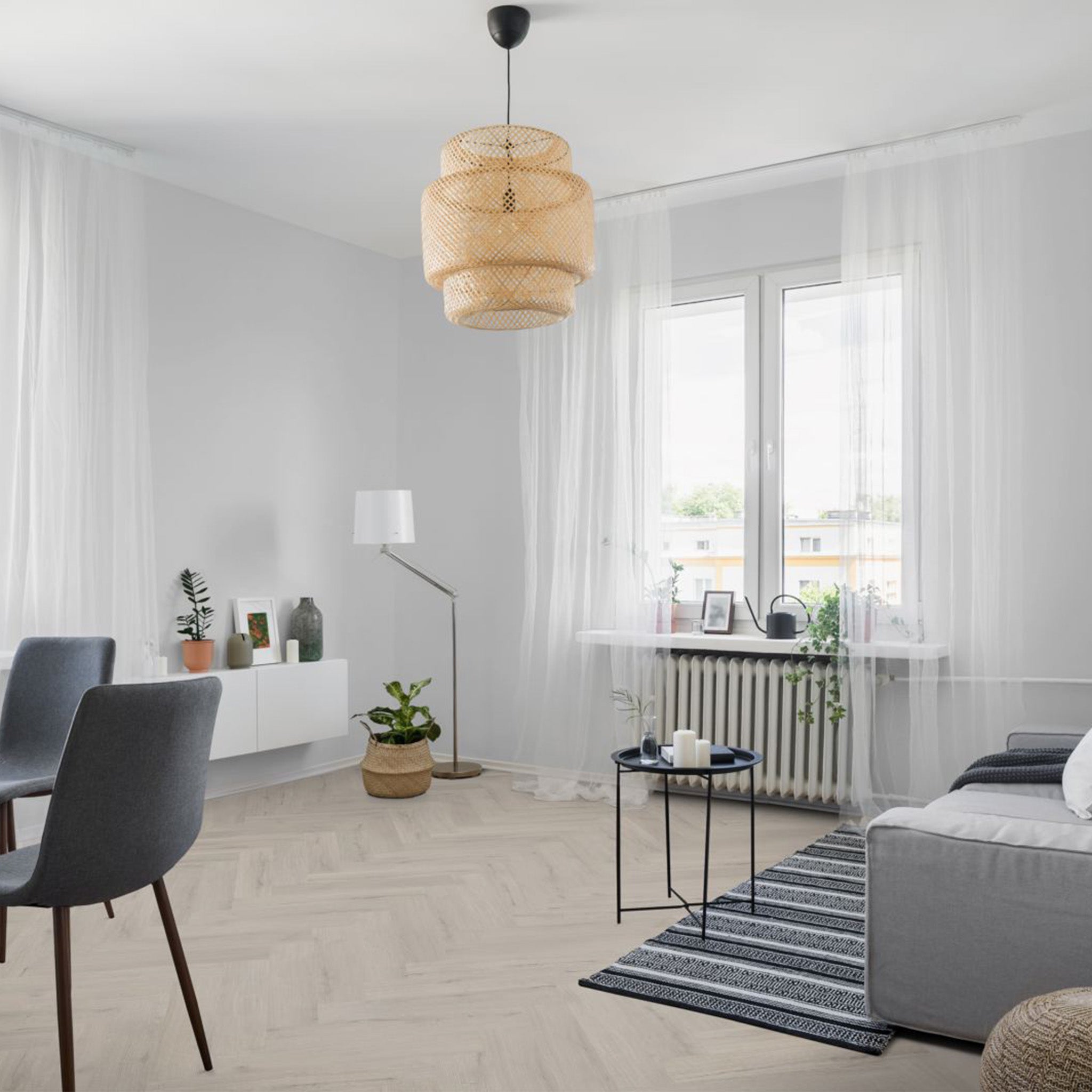 Bunny Oak Herringbone Waterproof Click Vinyl - Floor Street