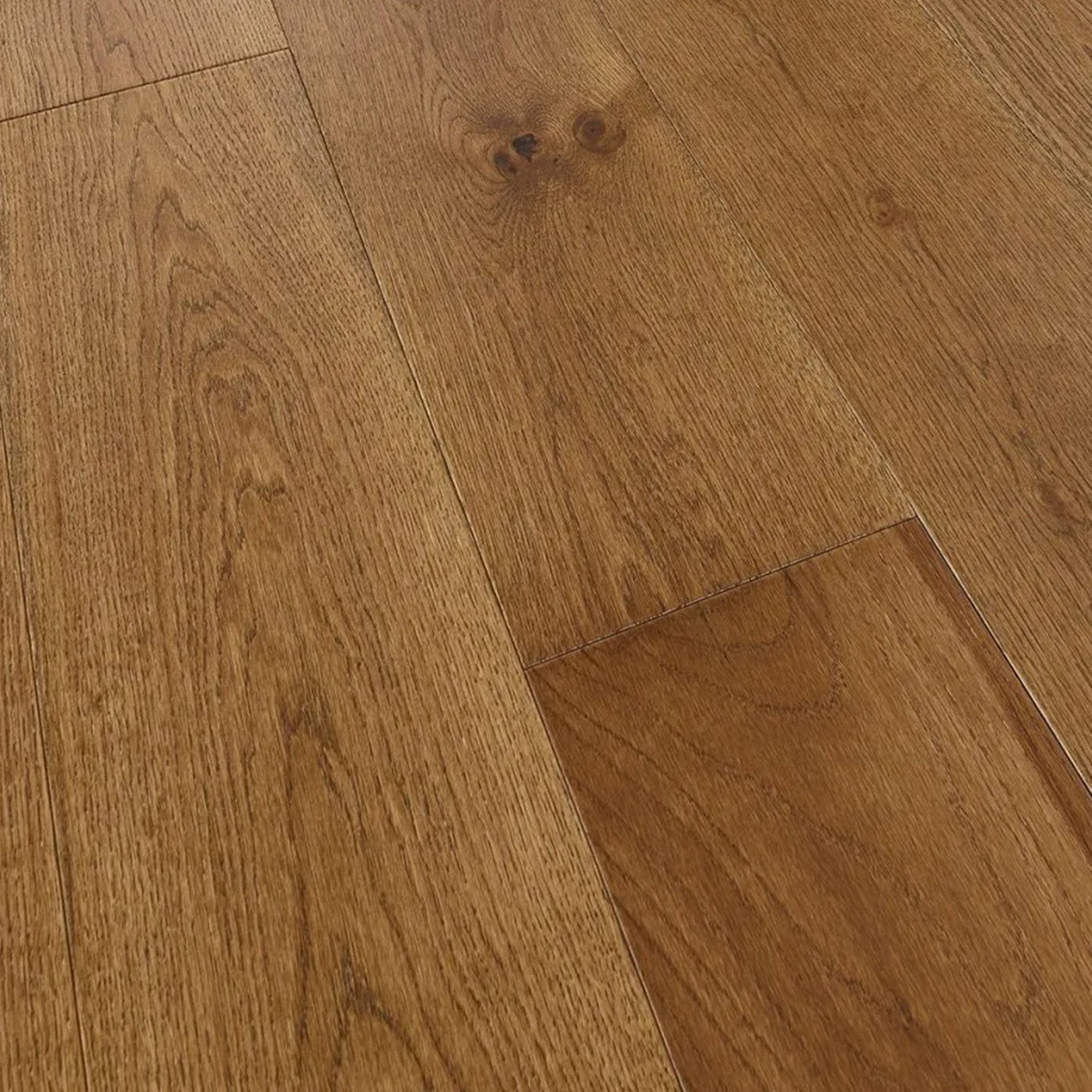 Cognac Brushed & Lacquered 15/4 x 220mm Straight Engineered - Floor Street