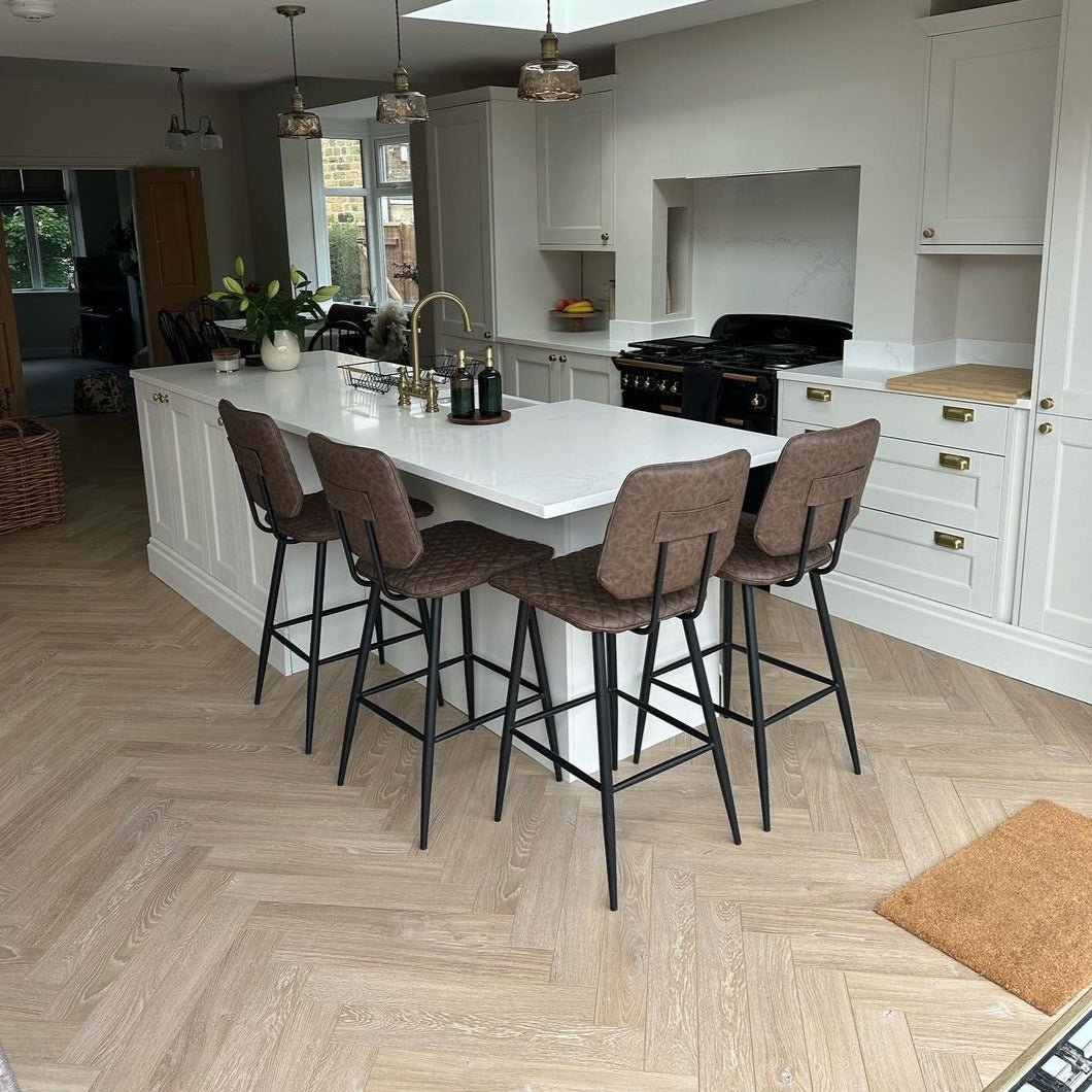 Desert Oak 12mm Herringbone Laminate - Floor Street