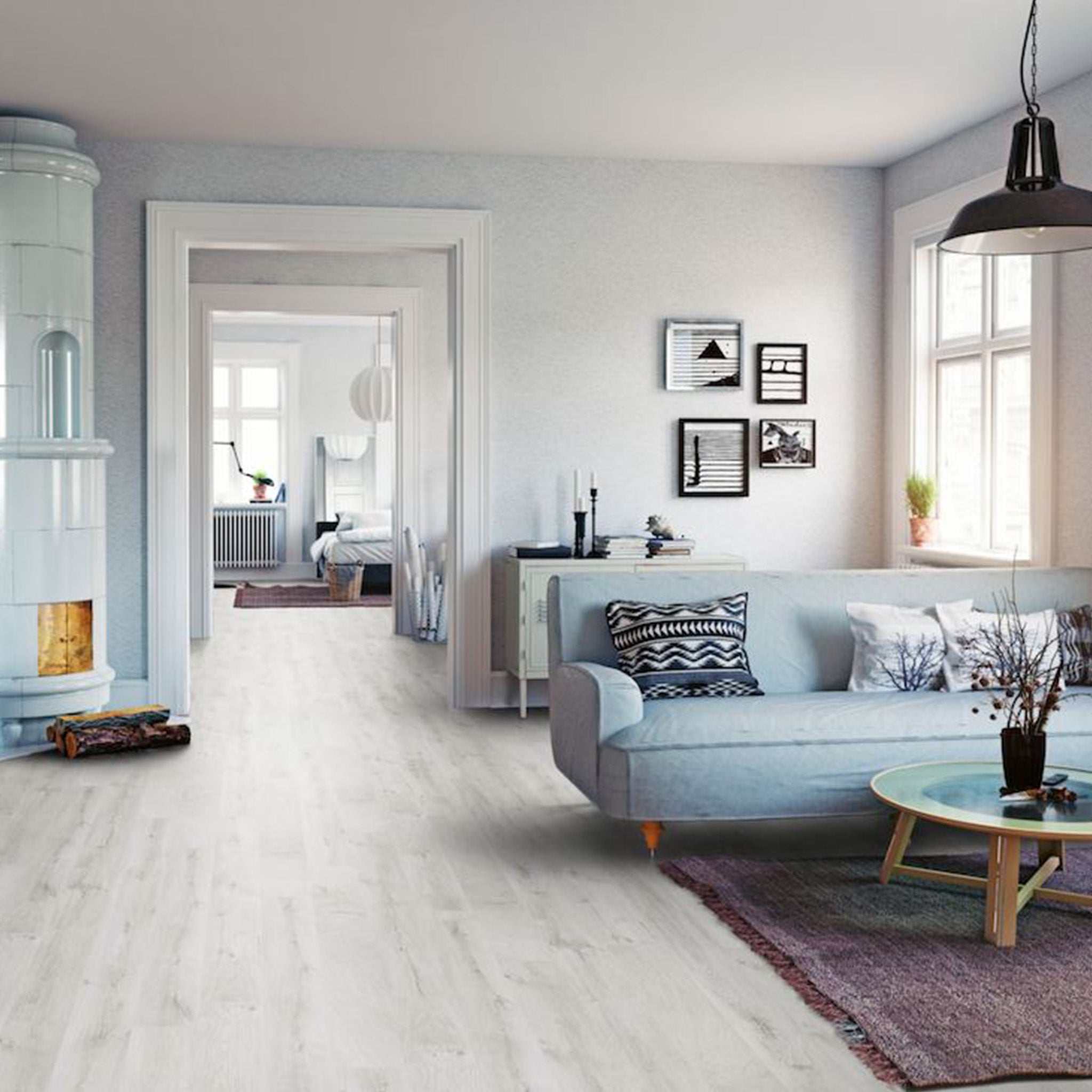 Fresco Snow 8mm Straight Laminate - Floor Street