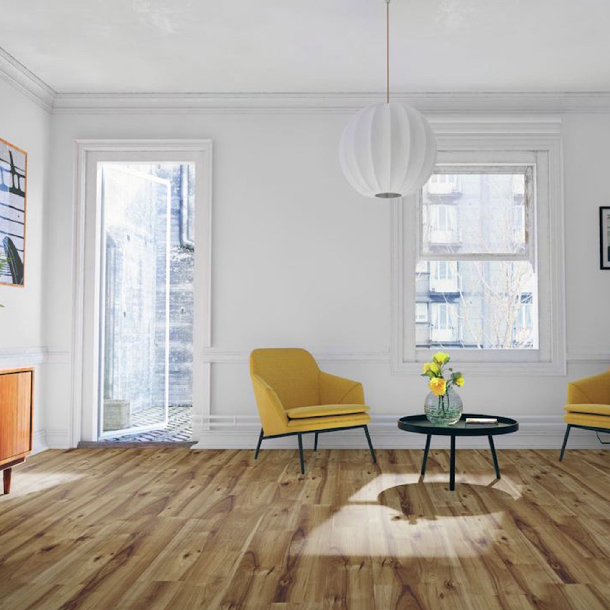 Gloss Hickory Bravo 8mm Straight Laminate - Floor Street