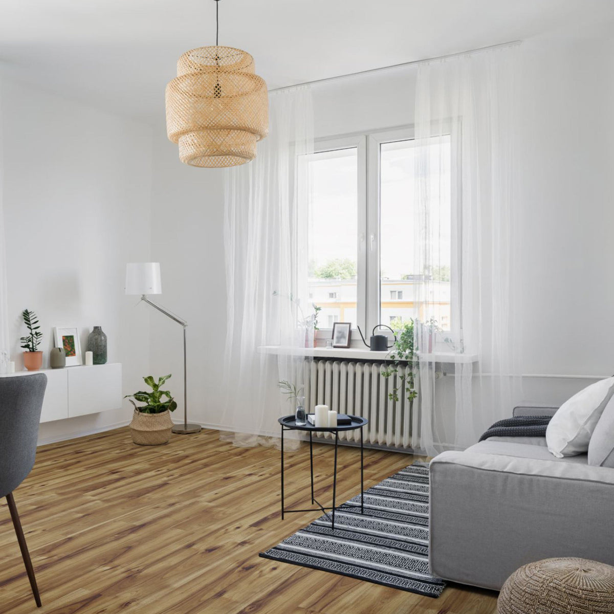Gloss Hickory Bravo 8mm Straight Laminate - Floor Street