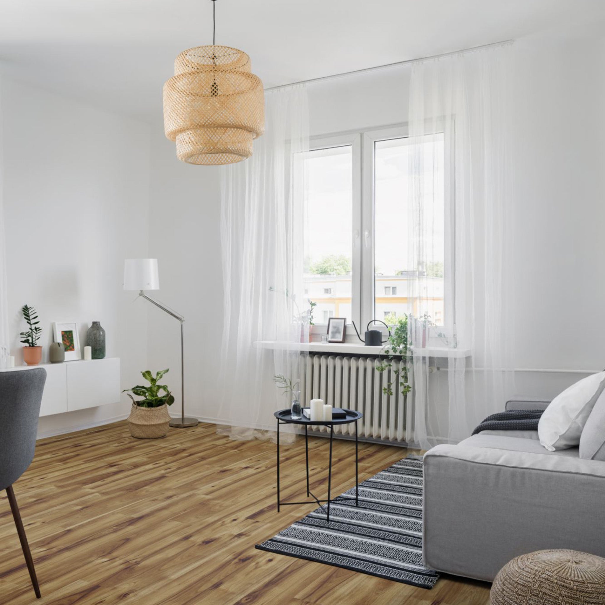 Gloss Hickory Bravo 8mm Straight Laminate - Floor Street