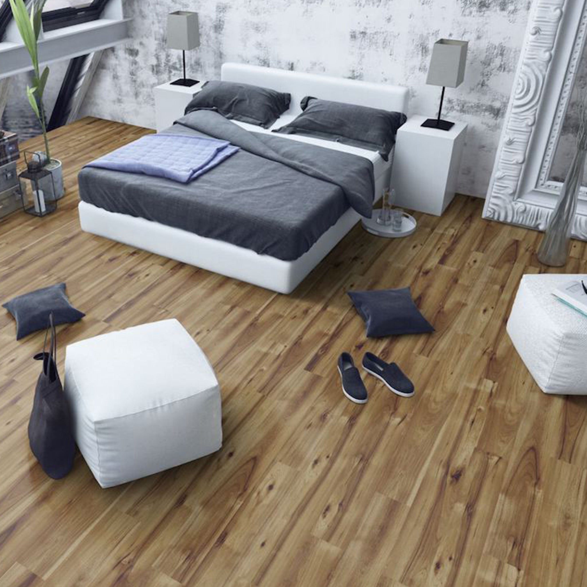 Gloss Hickory Bravo 8mm Straight Laminate - Floor Street