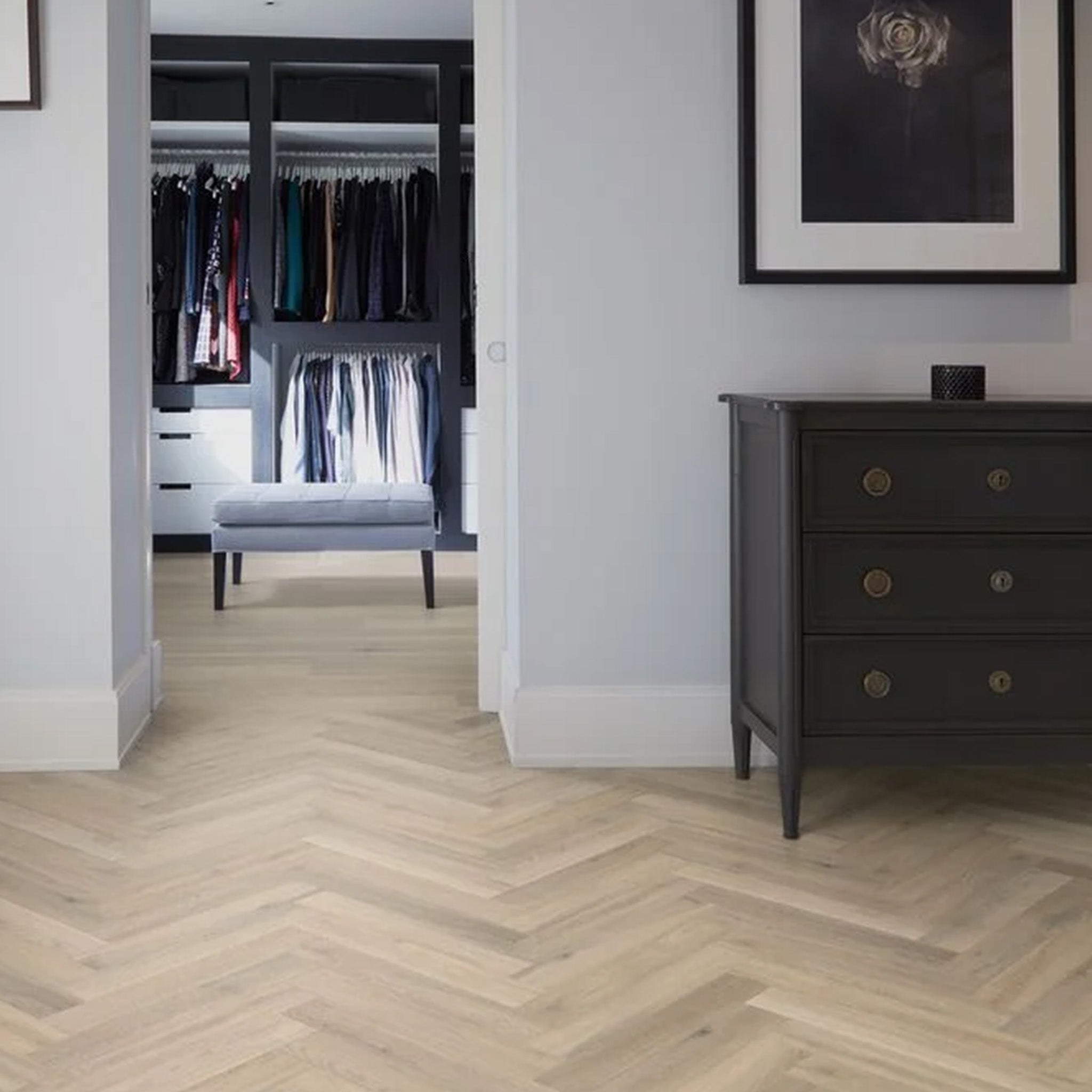 Naked Blond Oak 2mm Herringbone Waterproof LVT - Floor Street