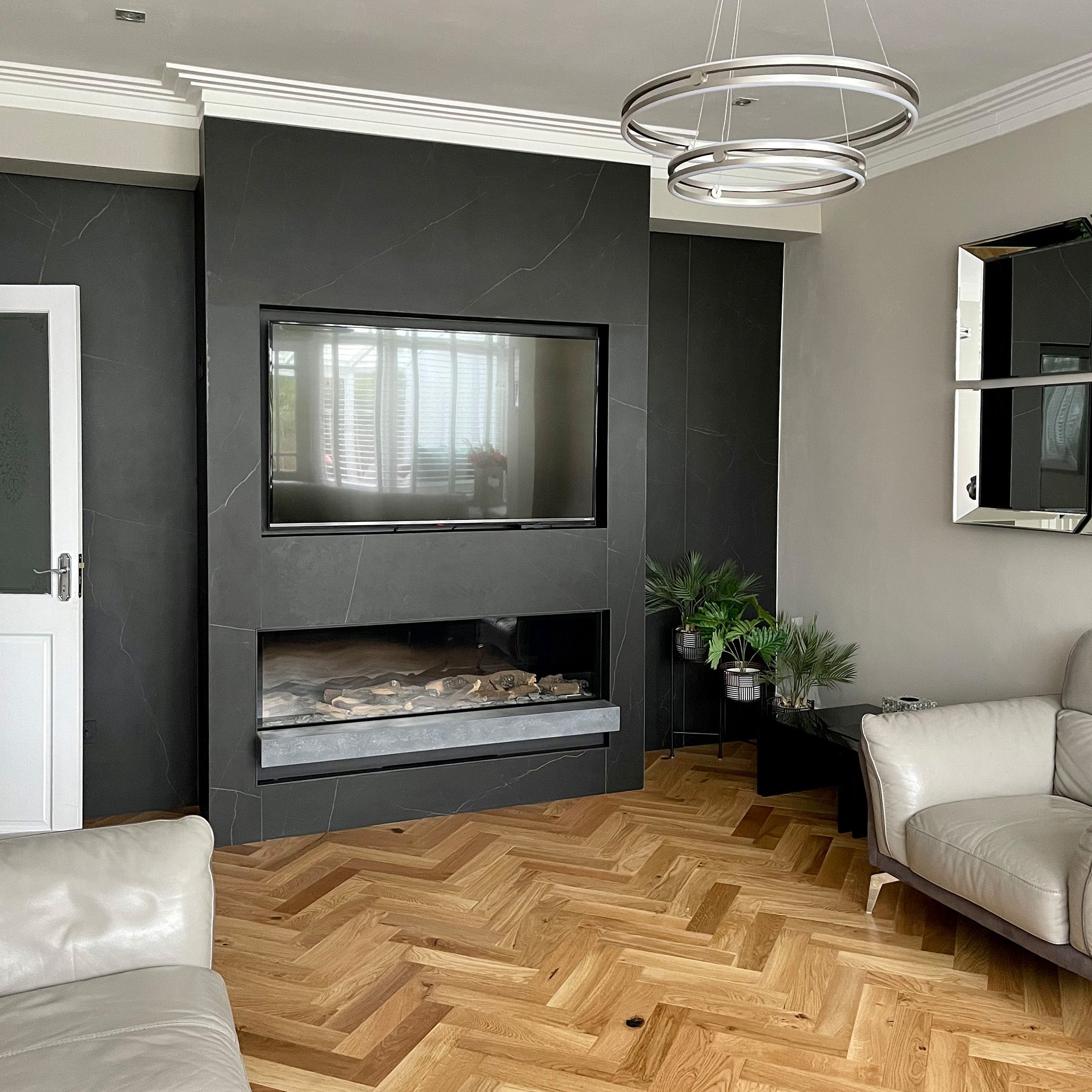 Natural Lacquered 15/4 x 90mm Herringbone Engineered