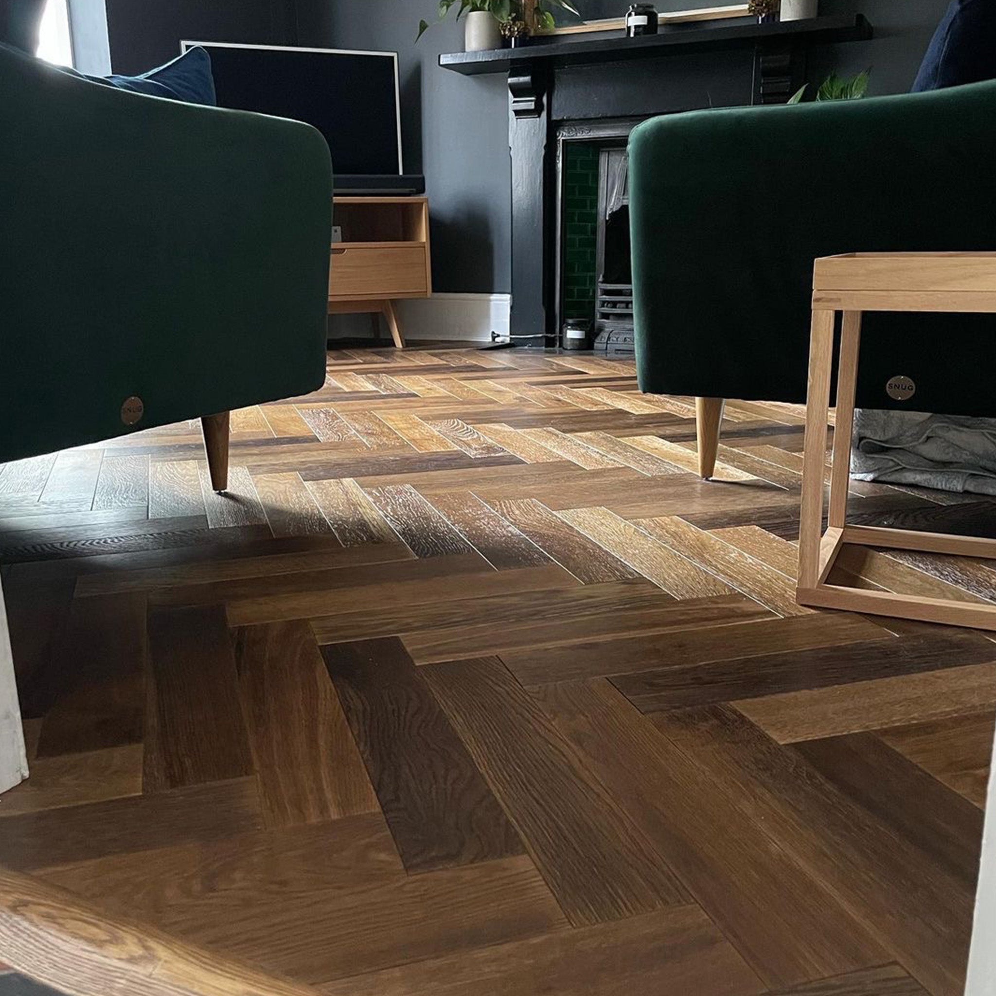 Caramel 15/4 x 90mm Herringbone Engineered