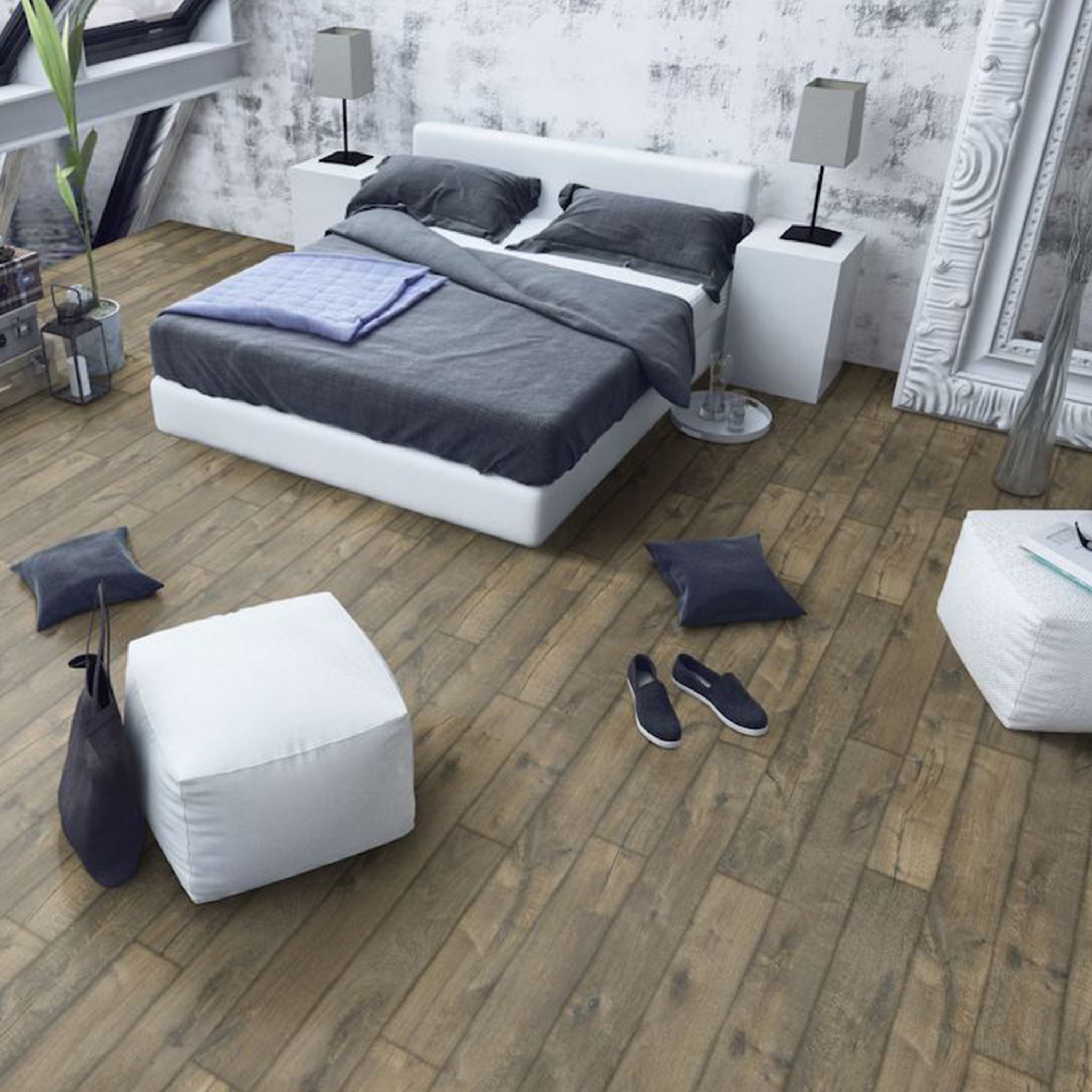 Oak Posino 8mm Straight Laminate - Floor Street