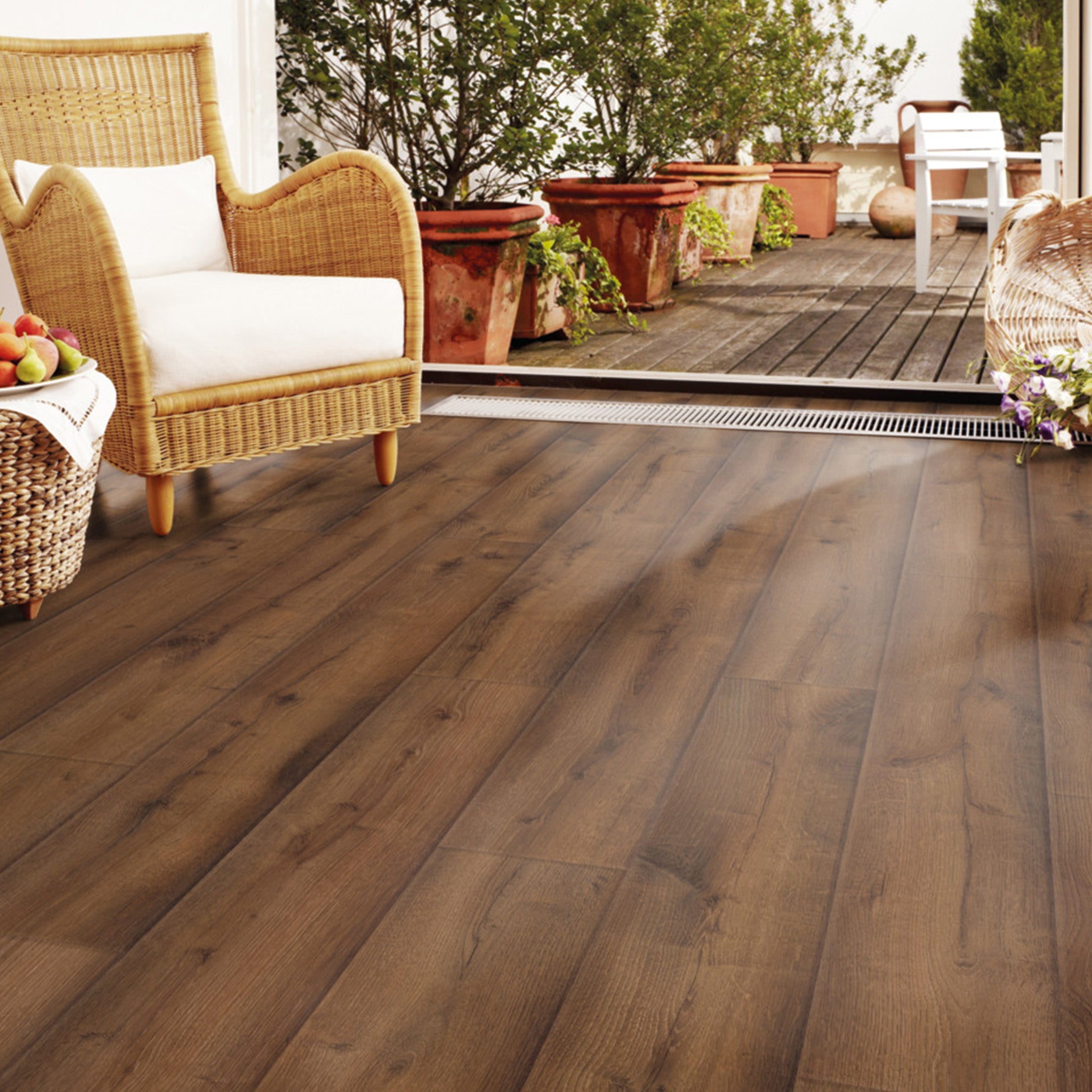 Oak Volcano Pressed Bevel AC5 8mm Straight Waterproof Laminate