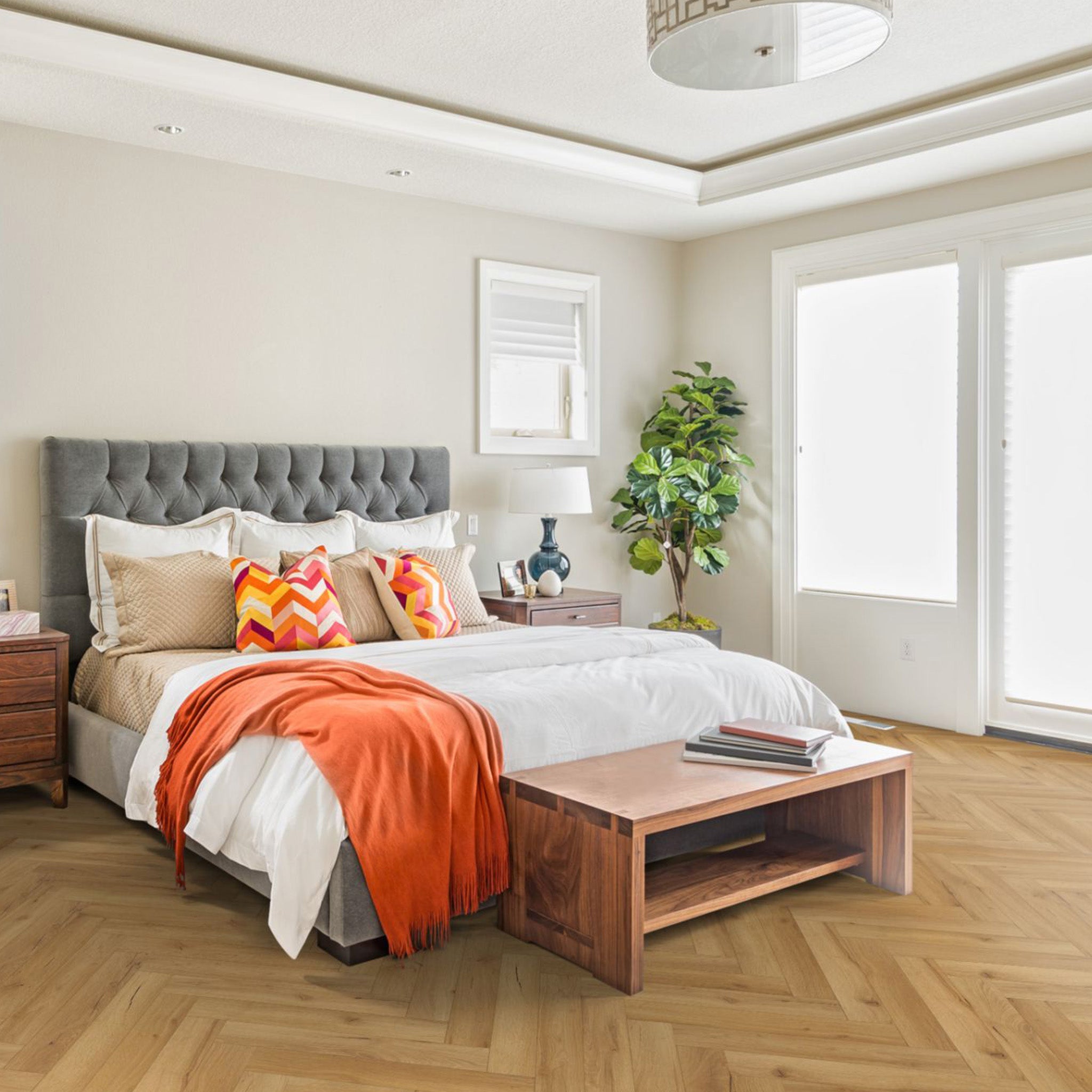 Pure Wood Oak 12mm Herringbone Laminate - Floor Street