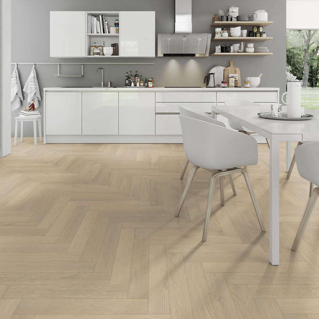 Scandi Oak 12mm Herringbone Laminate - Floor Street