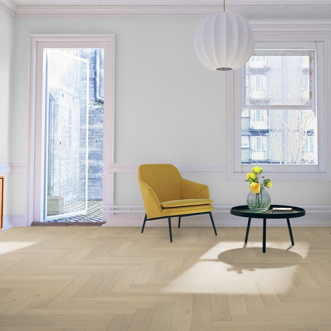 Scandi Oak 12mm Herringbone Laminate Flooring | Floor Street