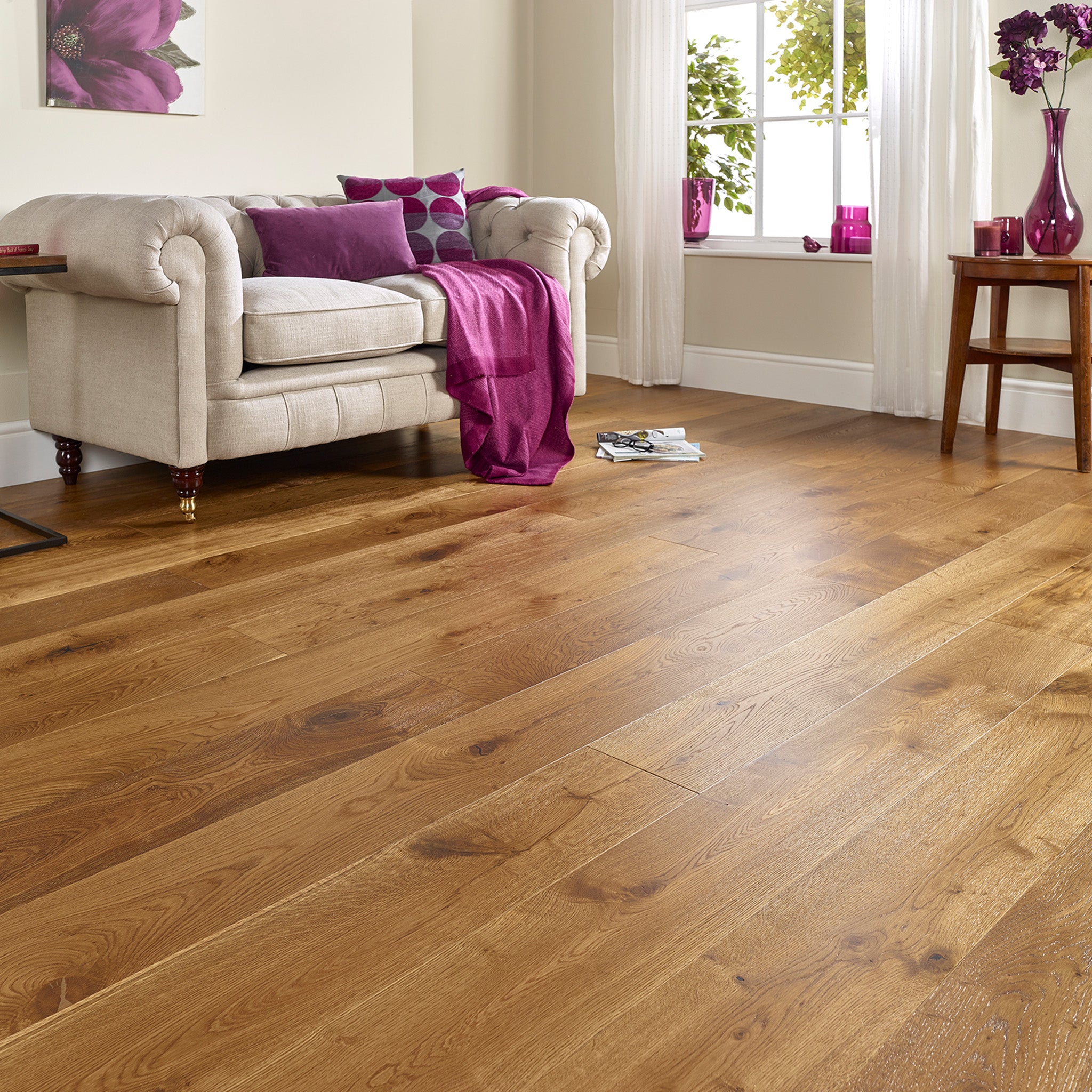Smoked Brushed & Lacquered 15/4 x 190mm Straight Engineered