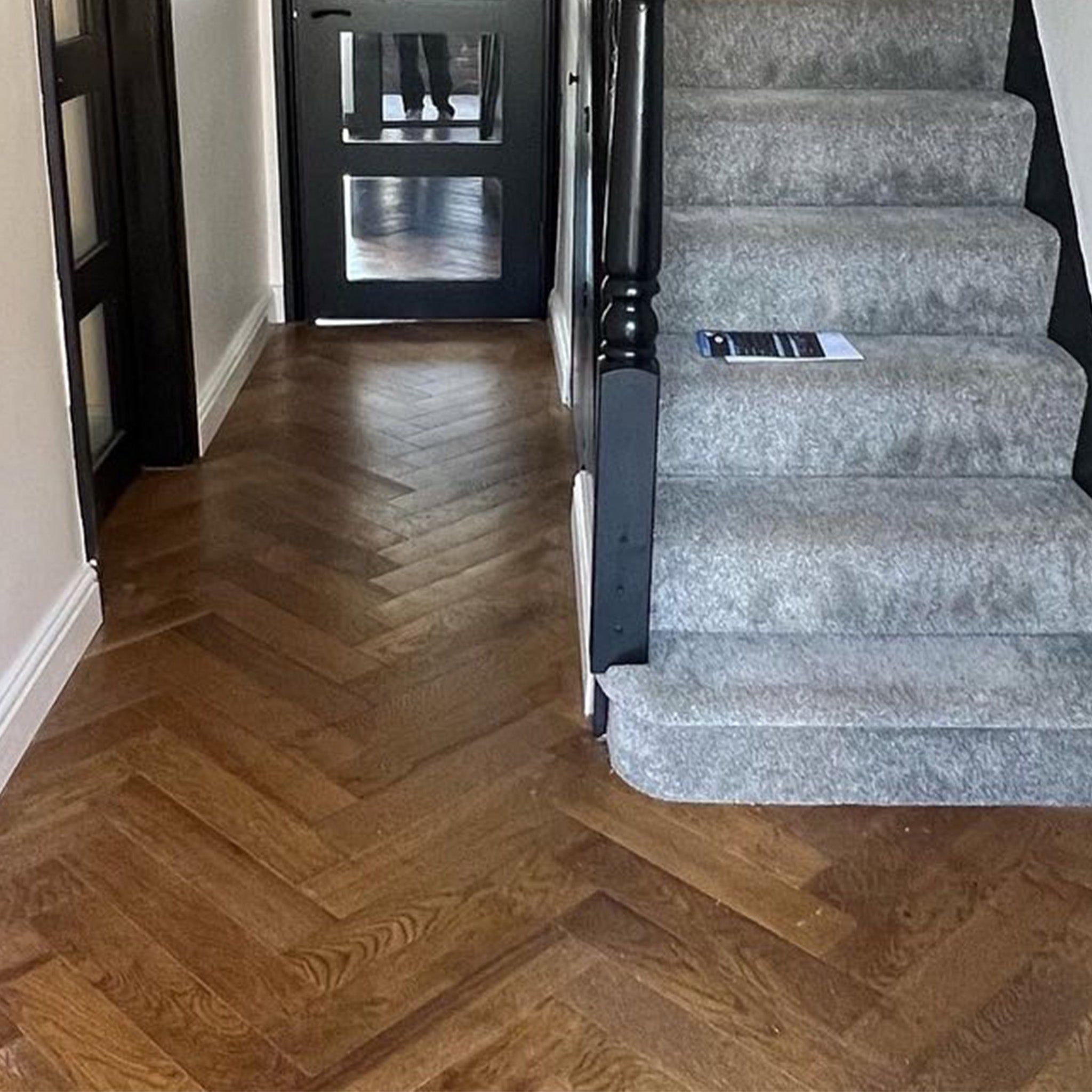 Smoked Brushed & Lacquered 18/5 x 100mm Herringbone Engineered