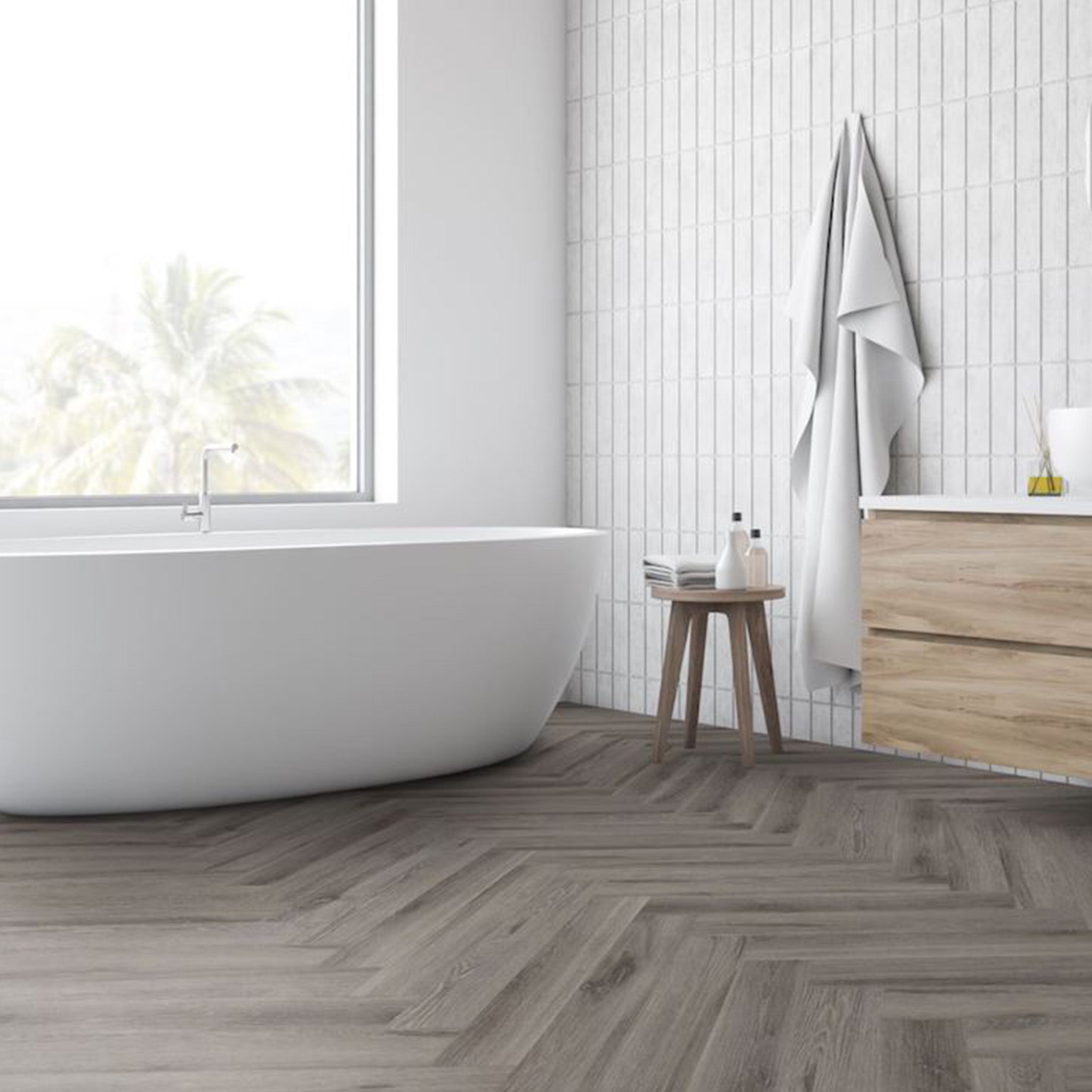 Stonehenge Oak Herringbone Waterproof Click Vinyl - Floor Street