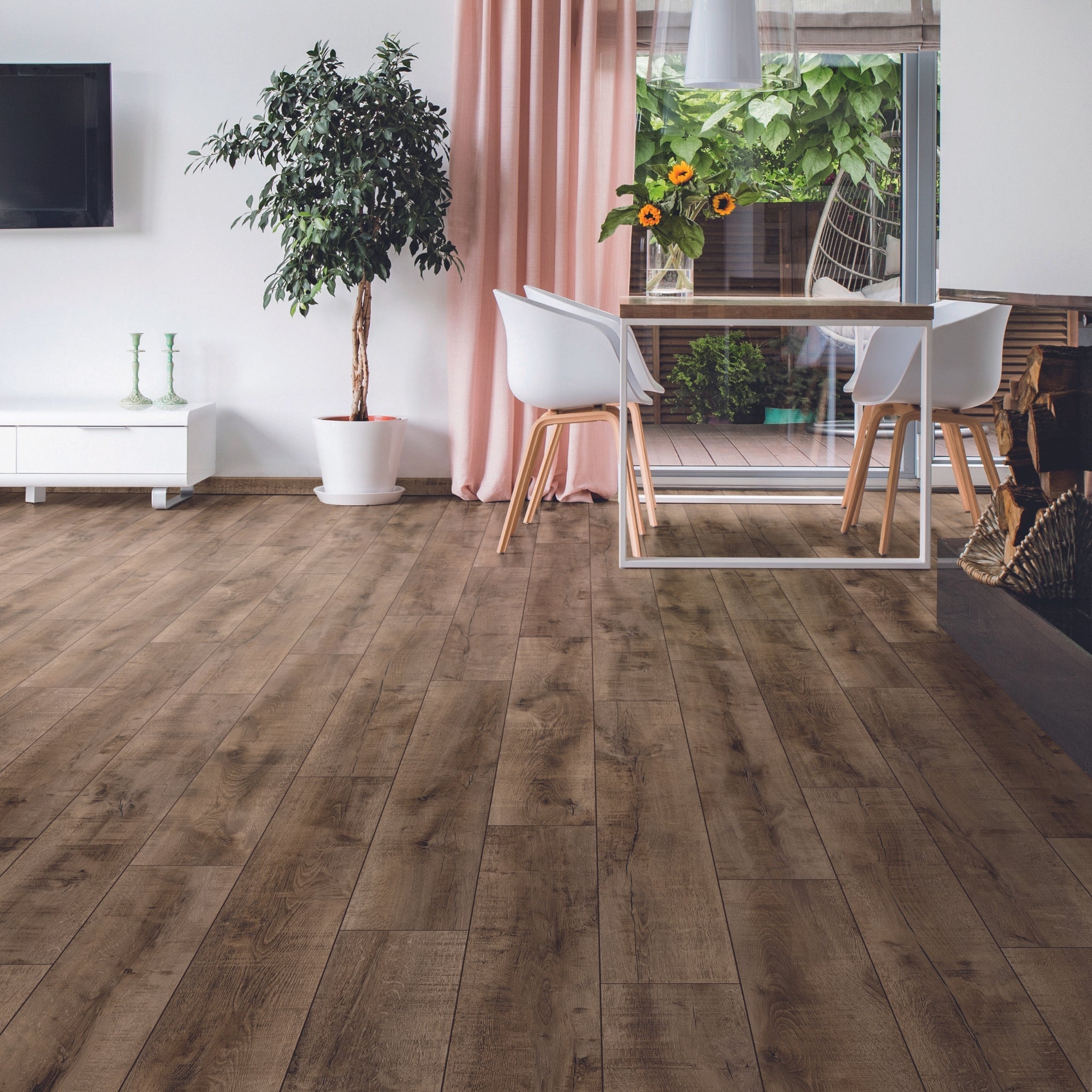 Terra Oak 12mm Straight Laminate - Floor Street