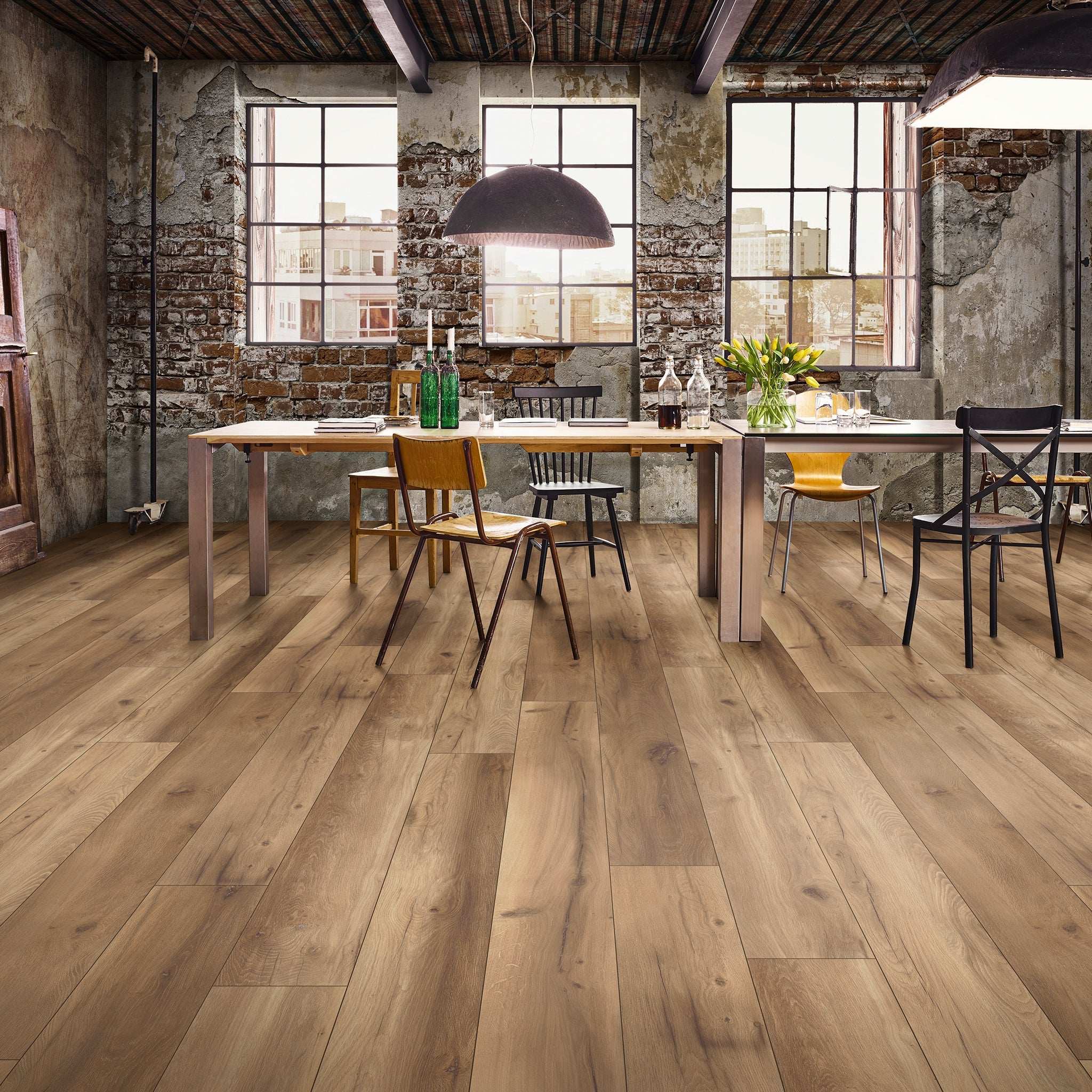 Wild West Oak 12mm Long & Wide Straight Laminate - Floor Street