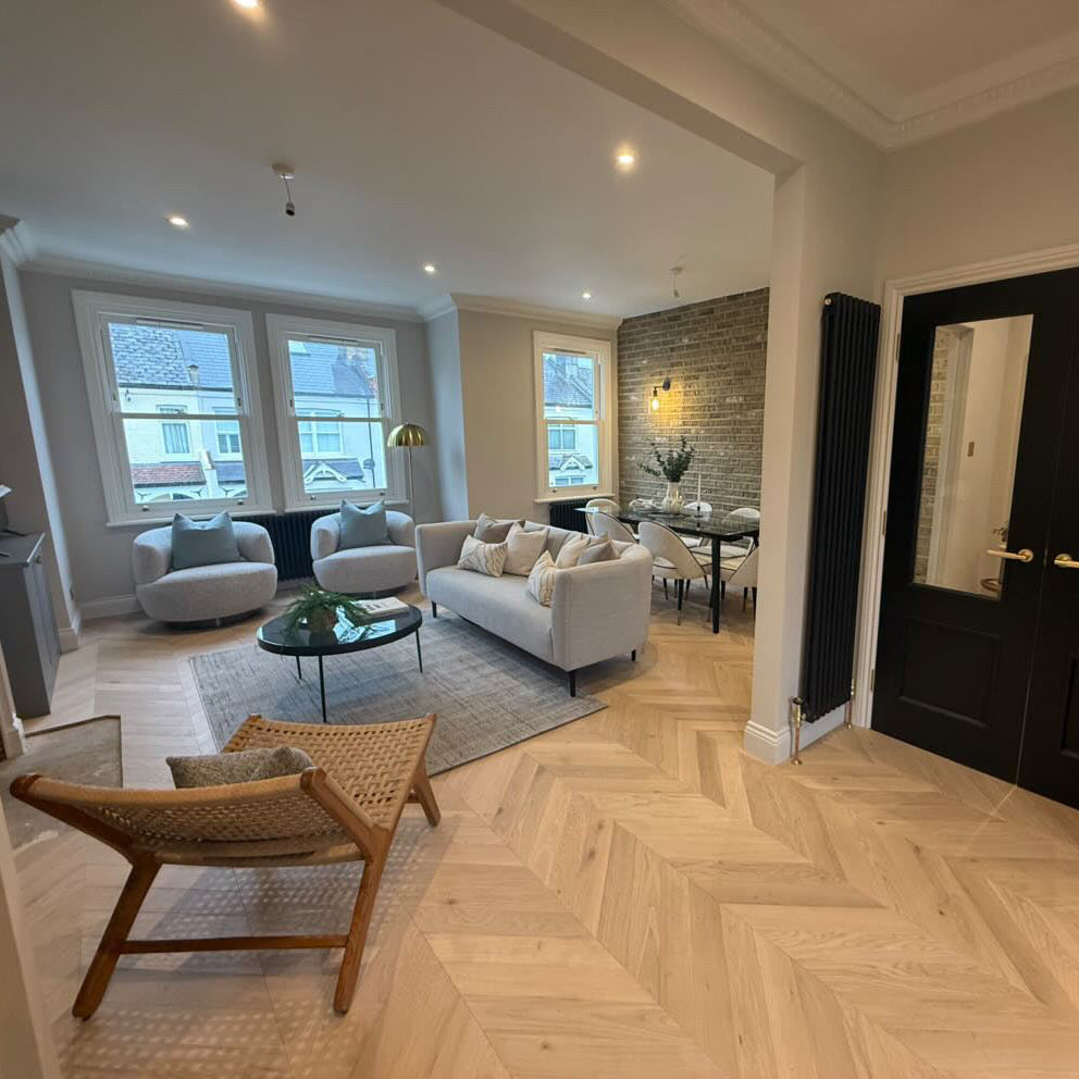 Invisible Oak Chevron Engineered