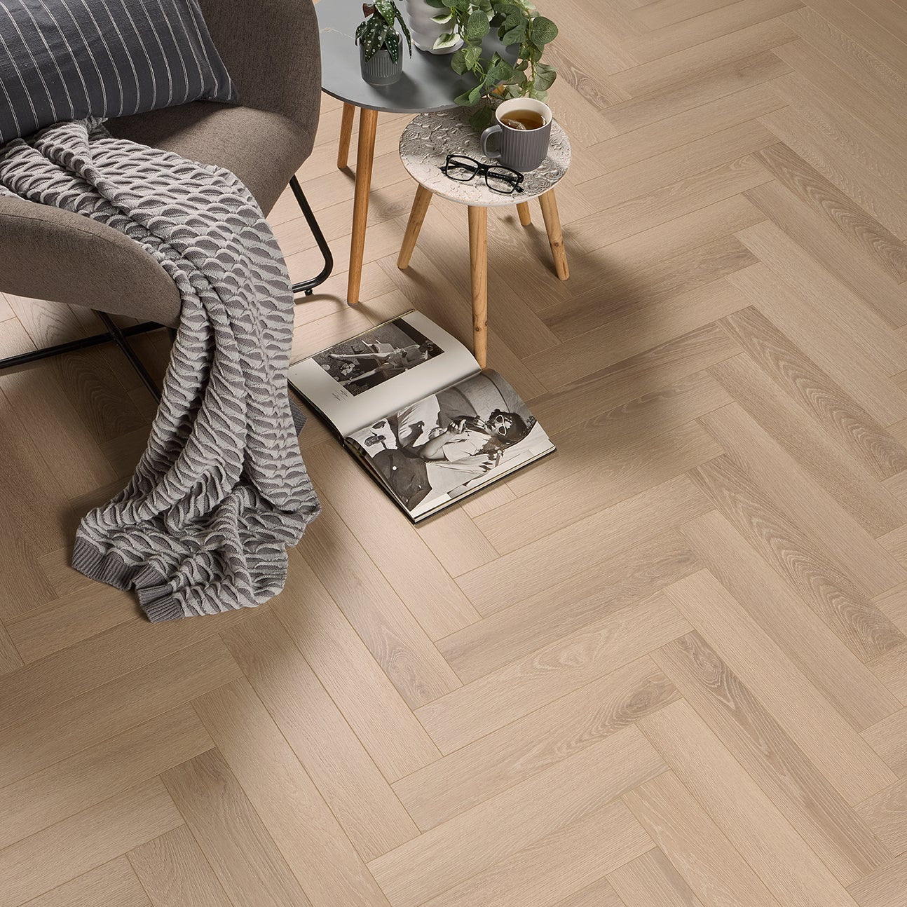 Desert Oak 12mm Herringbone Laminate Flooring | Floor Street
